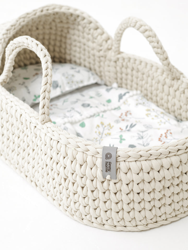 Anzy Home Doll Cradle with Round Hood and Stand - Perfect for Baby Doll Play, Nursery Decor, and Pretend Play for Kids