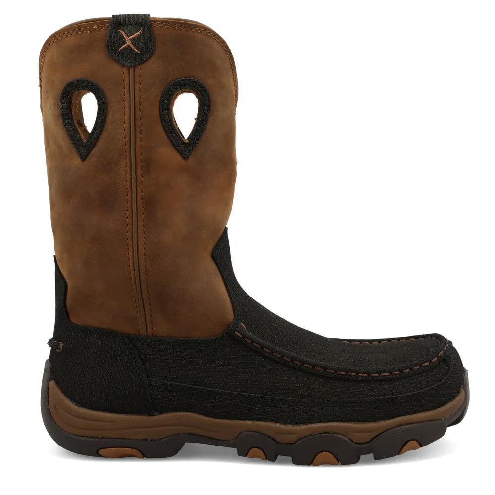 Men's Waterproof Pull-On Hiker Boots - Slip Resistant Work Boots for Outdoor, Hiking & Construction - Comfortable Steel Toe Safety Shoes for Men