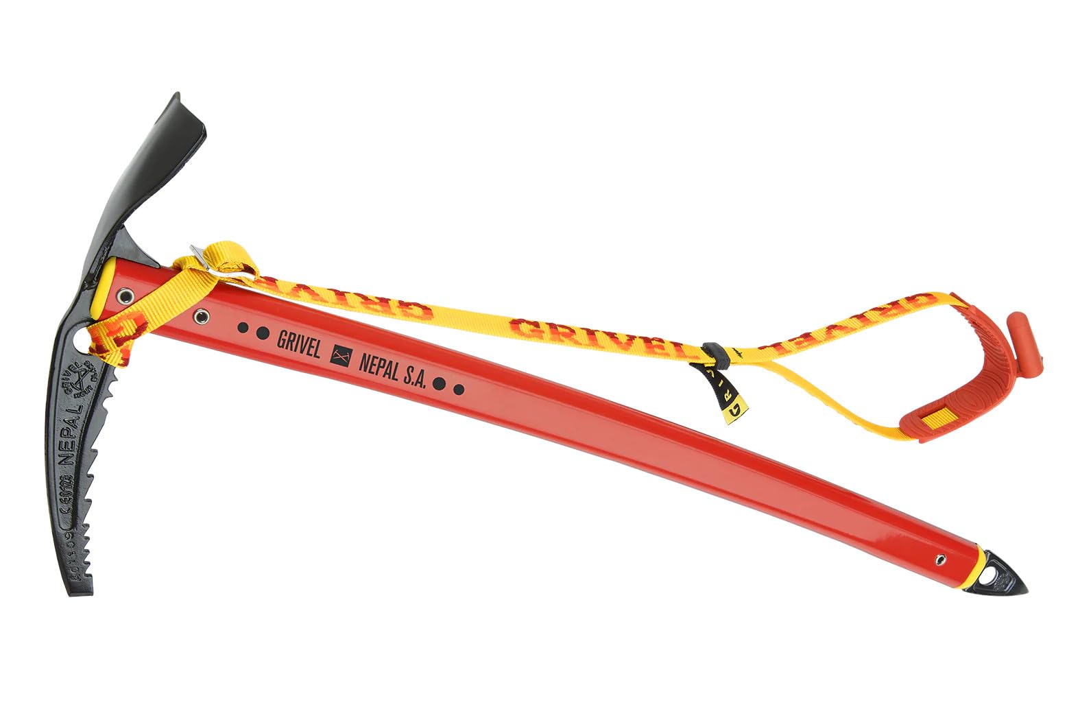 Grivel Nepal S.A. Ice Axe + Long Evo - Professional Mountaineering Ice Axe for Alpine Climbing & Glacier Travel - Perfect for Ice Climbing, Backpacking & Winter Hiking Adventures