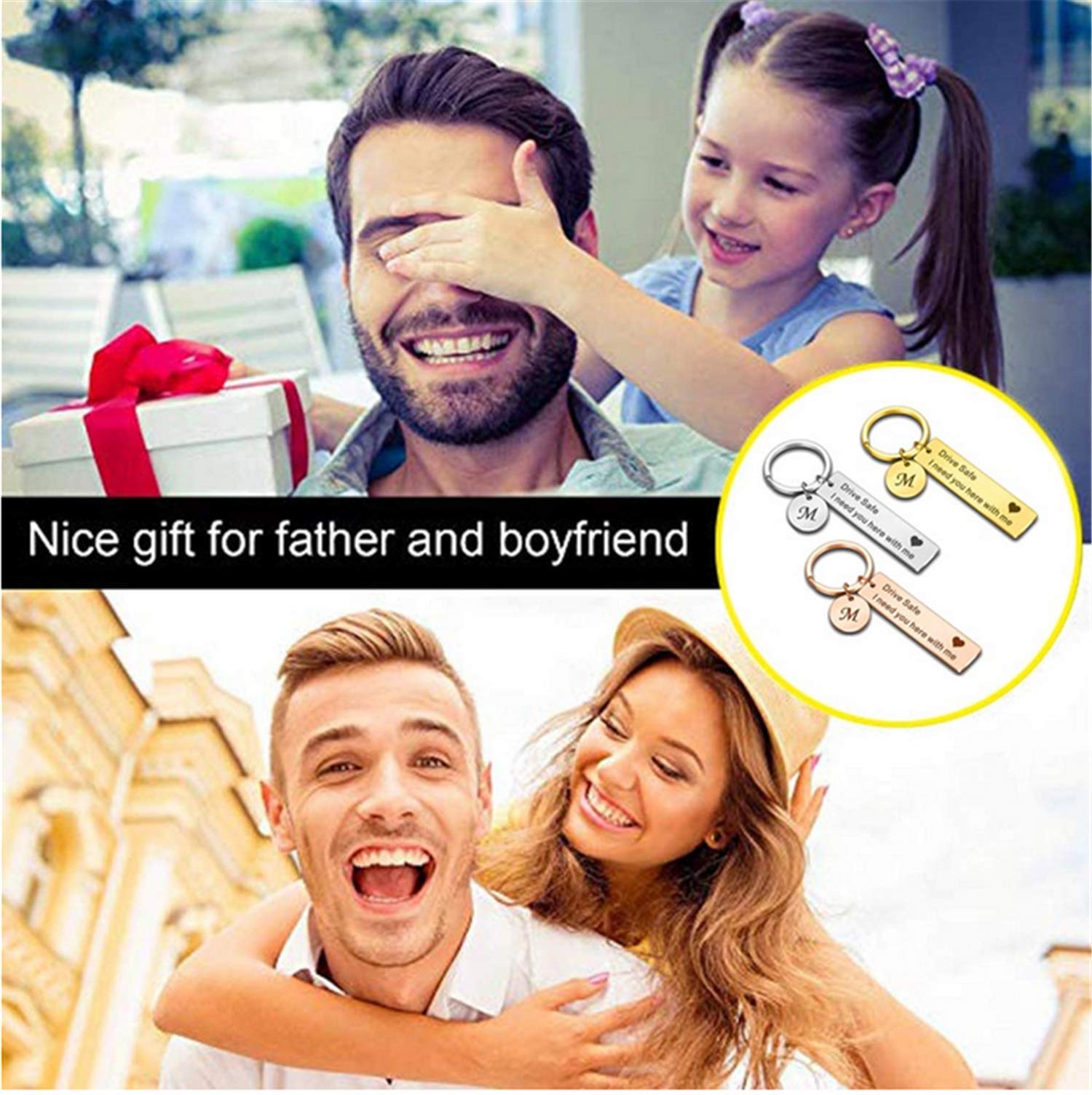 Drive Safe Keychain - 26 Letter Engraved Keychain for Drivers - Thoughtful Appreciation Gift for Safe Driving - Perfect for Car Enthusiasts, New Drivers & Loved Ones