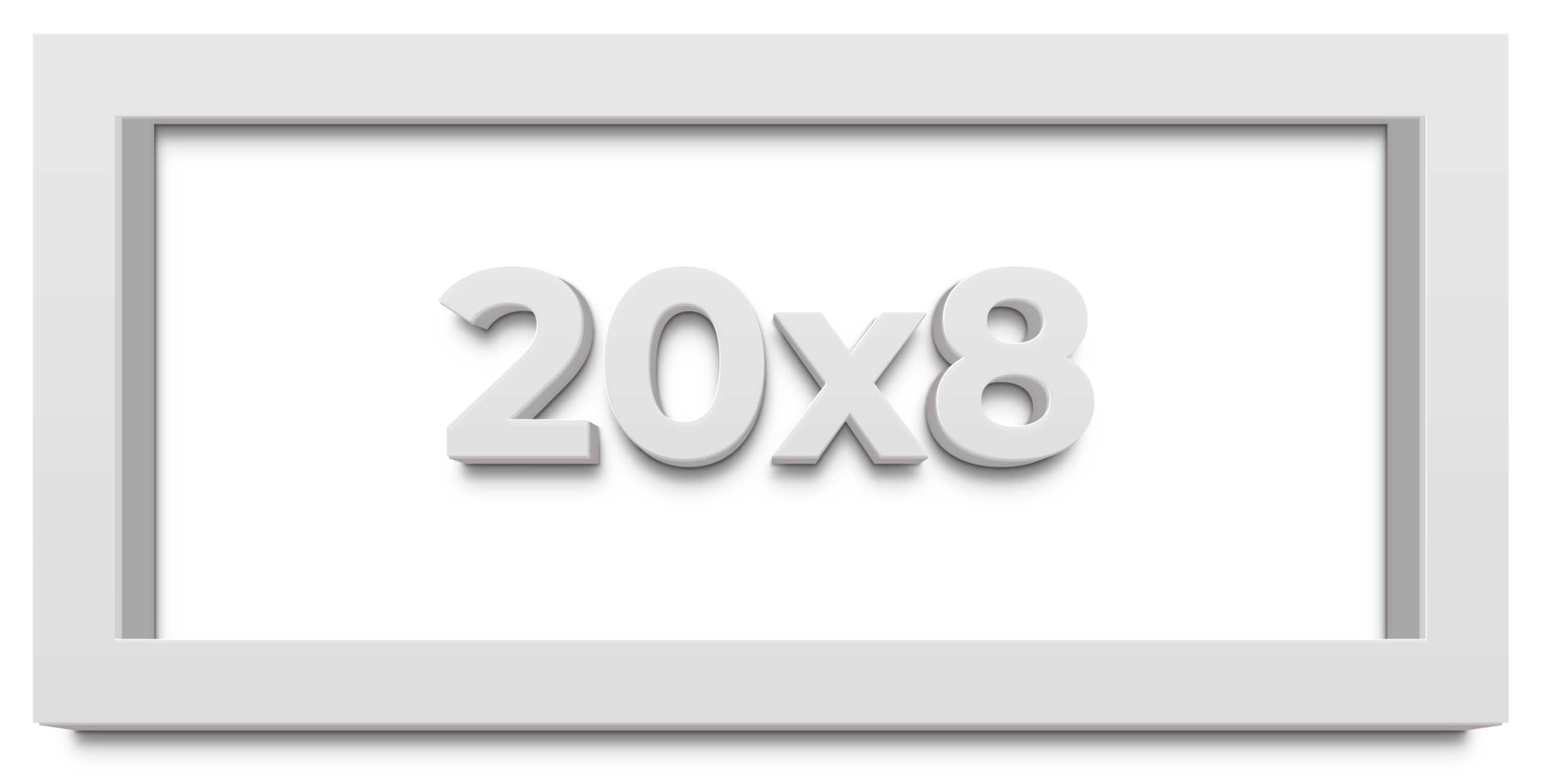 20x8 Inch White Shadow Box Display Frame - 2 Inch Rabbet Depth, 1.25 Inch Moulding Width with Shatter-Resistant Acrylic Plexiglass & Foam Board Backing - Wall Mounting Hardware Included - Perfect for Memorabilia, Artwork, and 3D Keepsake Display