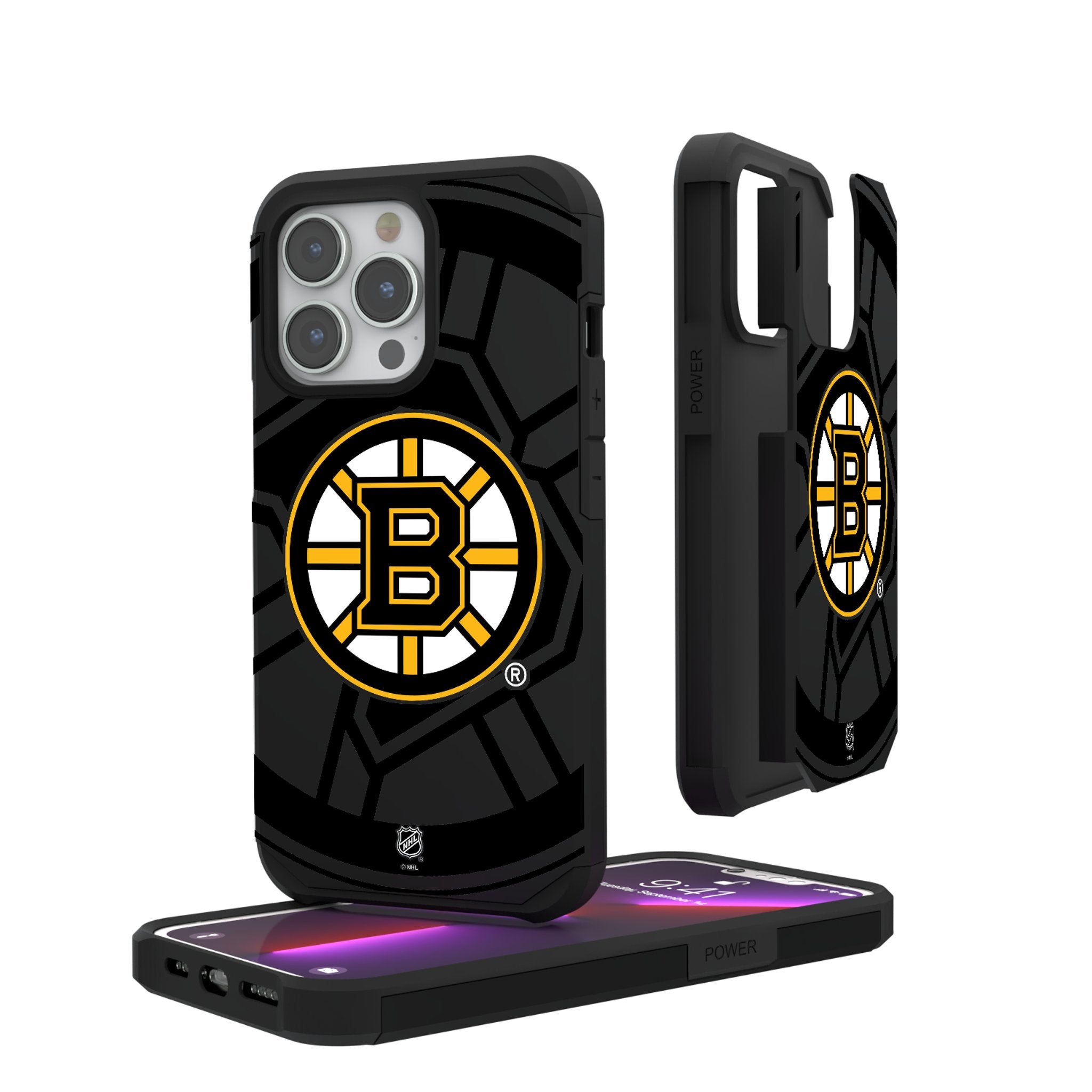 Boston Bruins Monocolor Tilt Rugged Phone Case - Shockproof Protective Cover for iPhone & Samsung - Perfect for Hockey Fans & Outdoor Adventures
