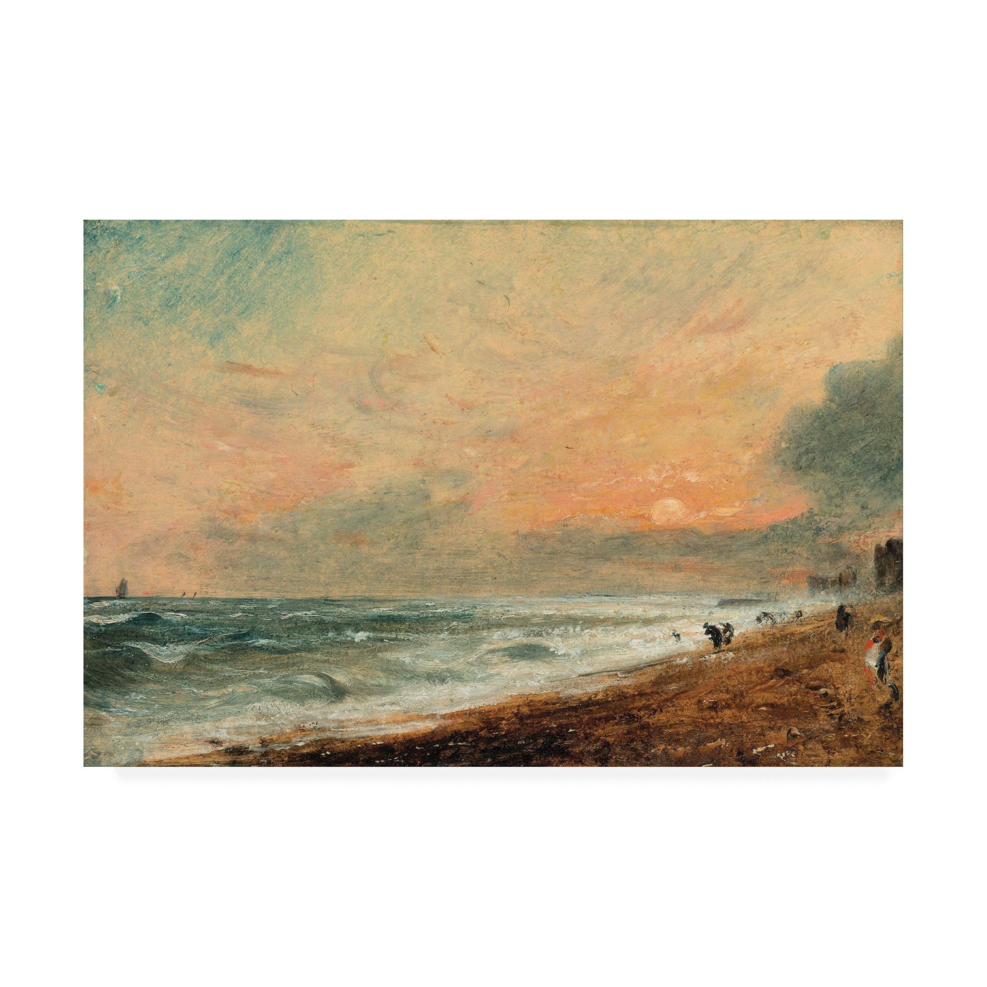 Trademark Fine Art - 30x47 Hove Beach by John Constable - Premium Canvas Wall Art for Living Room, Bedroom & Office Decor
