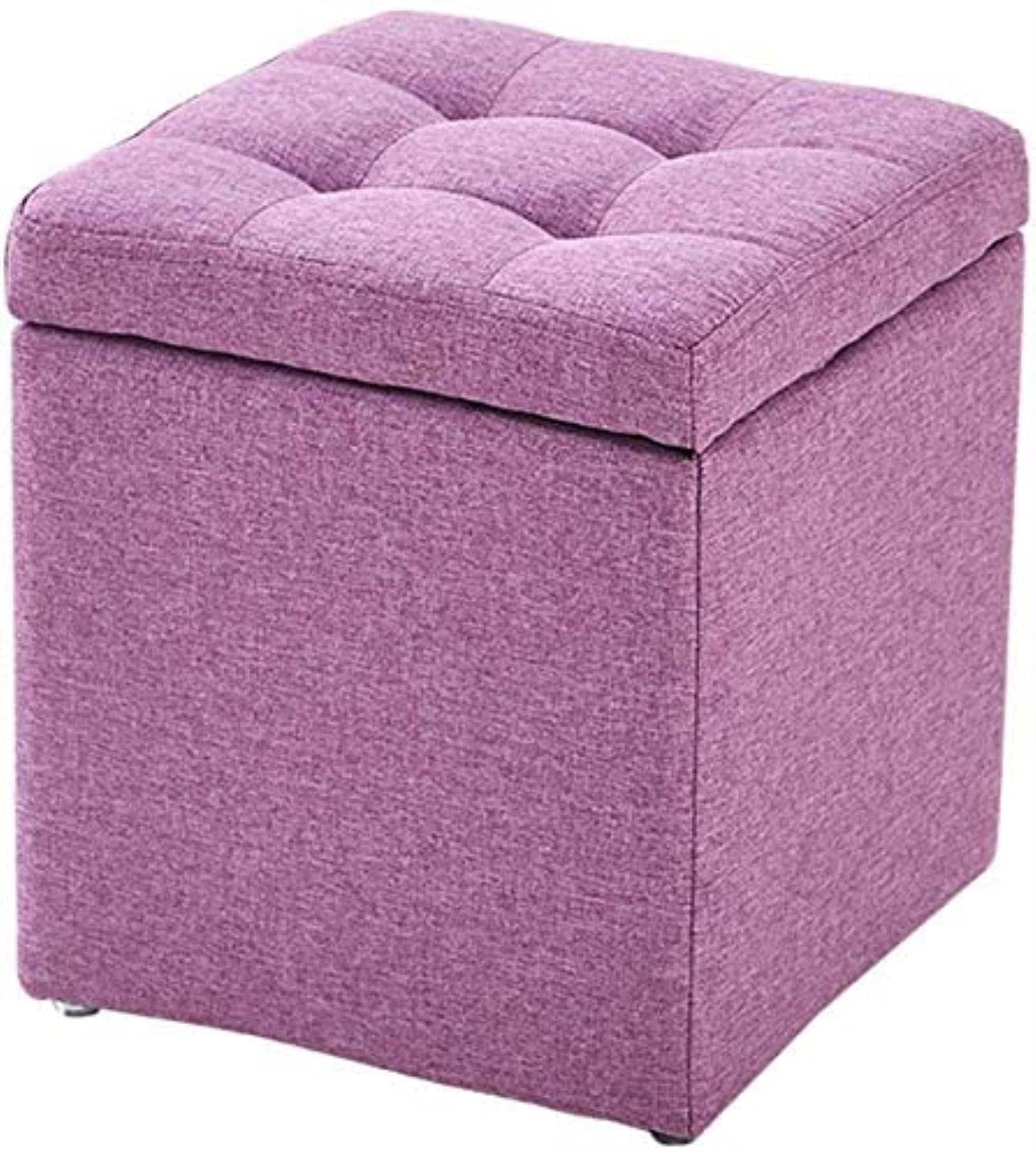 Upholstered Storage Ottoman Bench with Removable Tray - Multi-Functional Footstool, Toy Box, Shoe Organizer & Pouf Seat for Living Room, Bedroom & Nursery