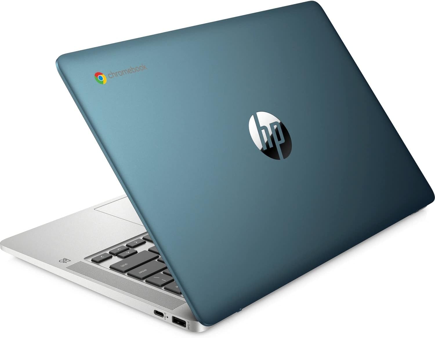 HP Chromebook 14a-na0062tg 14-inch HD Laptop - Intel Pentium Silver N5030, 4GB RAM, 128GB eMMC, Chrome OS - WiFi, Bluetooth, Webcam - Forest Teal (Renewed) | Perfect for Remote Work, Online Learning & Web Browsing