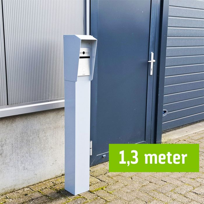 130cm Intercom Column with Double-Layer Powder Coating - 15x15cm for Secure Entry Systems & Apartment Buildings