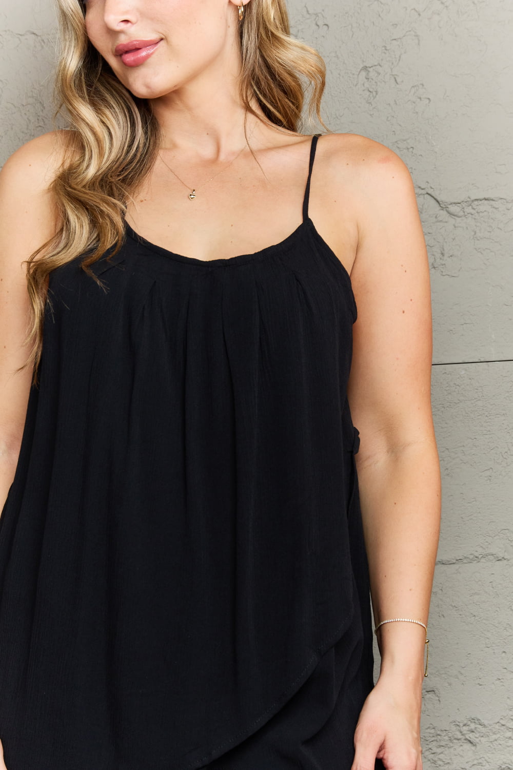 Ninexis Hang Loose Tulip Hem Cami Top - Women's Flowy Summer Blouse for Beach, Vacation & Casual Outfits