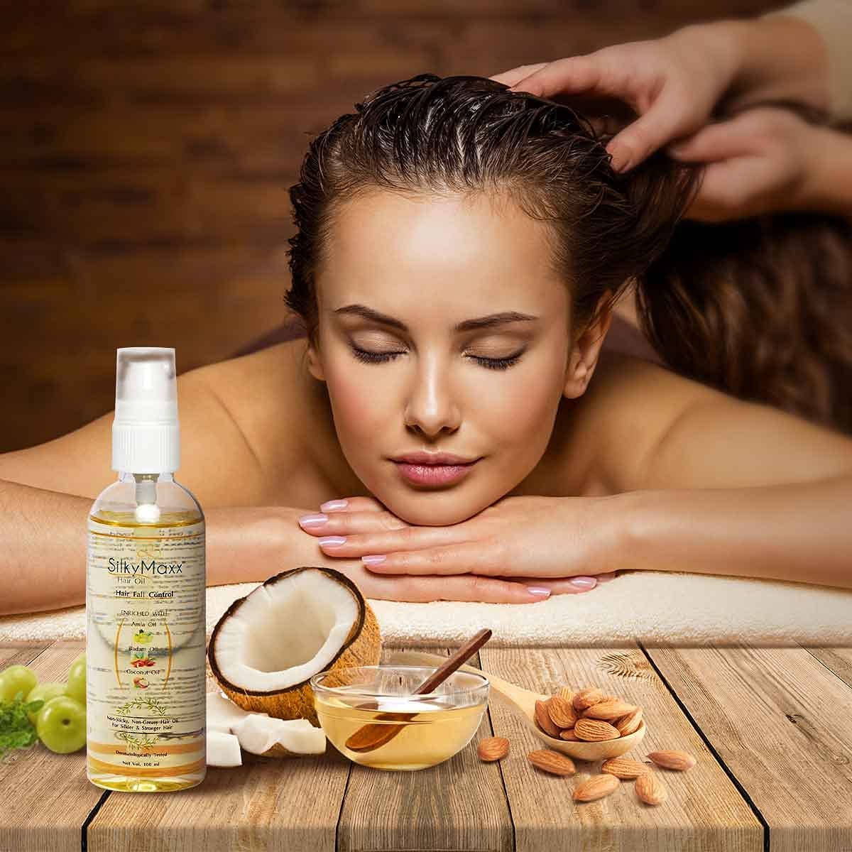 SilkyMaxx Hair Growth Oil with Amla, Almond & Coconut - Anti Hair Fall, Non-Greasy & Lightweight Formula for Stronger, Healthier Hair - Perfect for Daily Use, Styling & Scalp Care