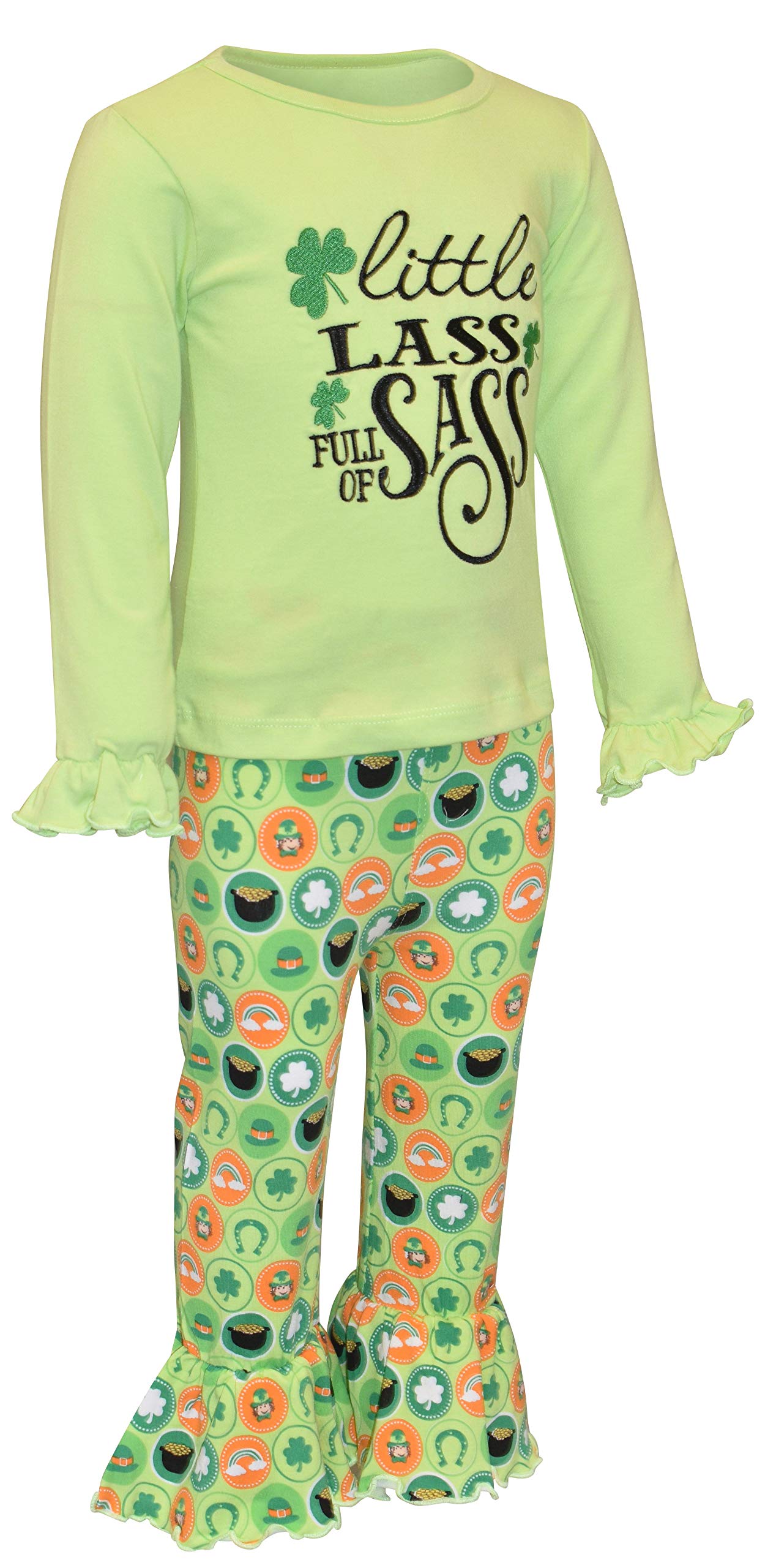 Girls 2-Piece Outfit - Ruffle Leggings & Long Sleeve Shirt for Toddlers | Playtime & Family Photos