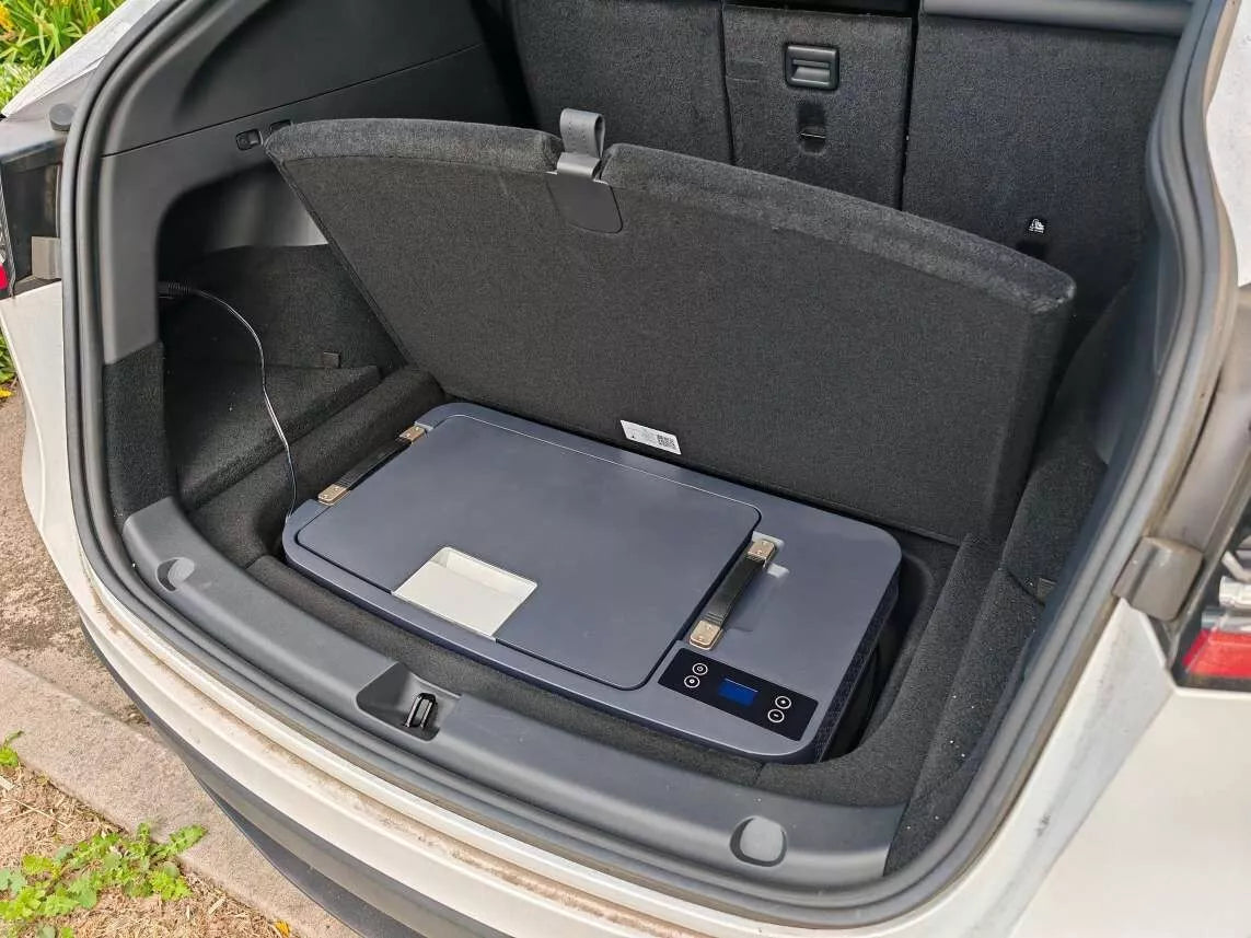 ACOPOWER 33L Portable Fridge Freezer for Tesla Model Y - 12V Car Refrigerator & Mini Cooler for Camping, Road Trips, Picnics & Outdoor Adventures