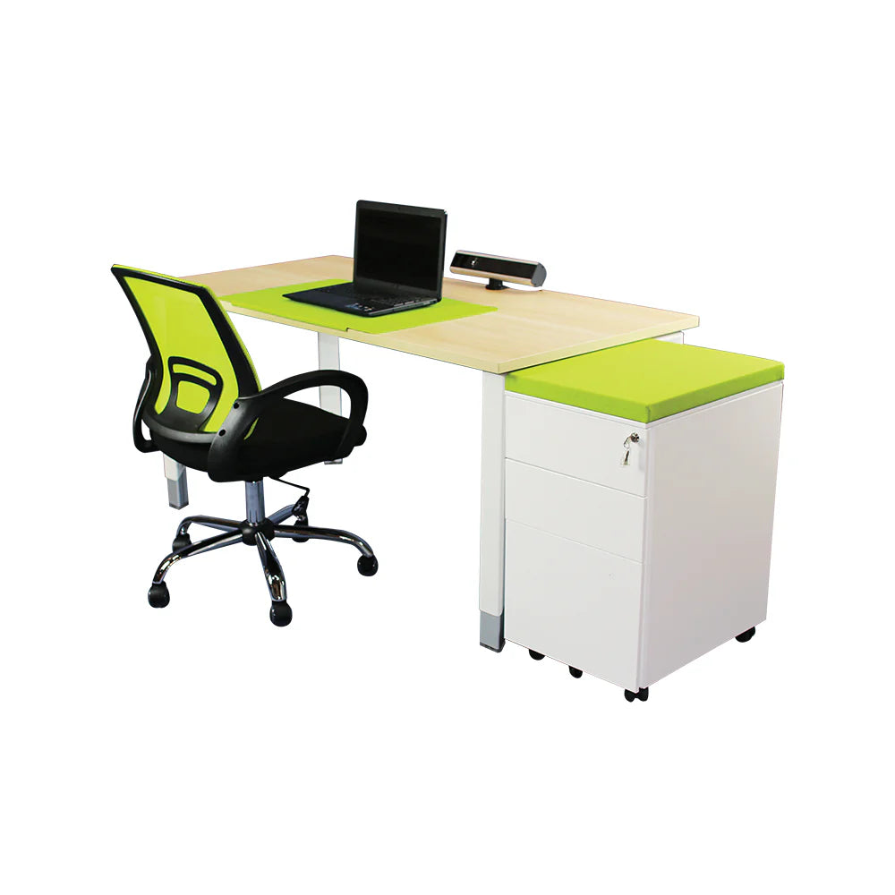 Ergonomic Single Desk for Home Office - Adjustable Height Computer Desk for Work & Study - Perfect for Small Spaces & Remote Work