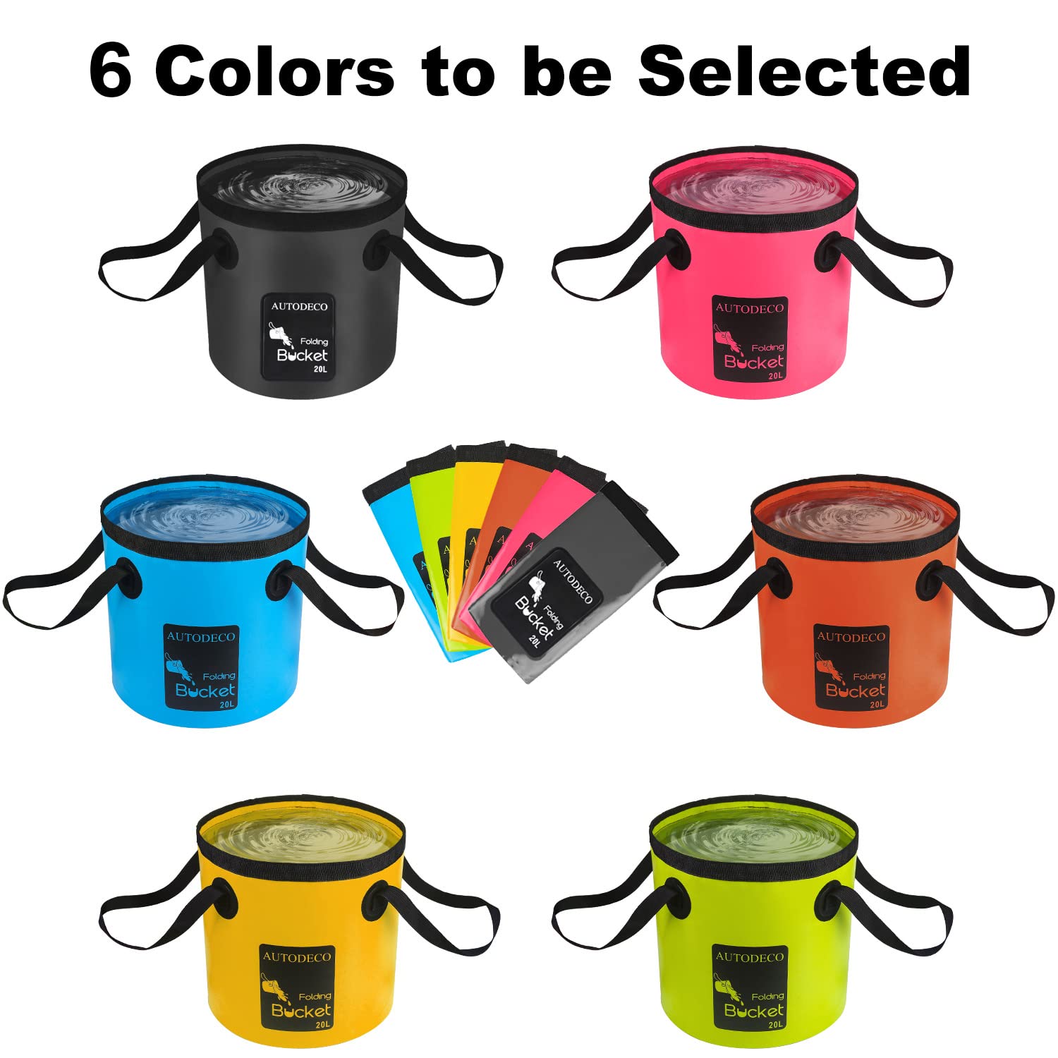 5 Gallon AUTODECO Collapsible Bucket - Portable Folding Water Container & Wash Basin for Camping, Car Washing, and Outdoor Activities