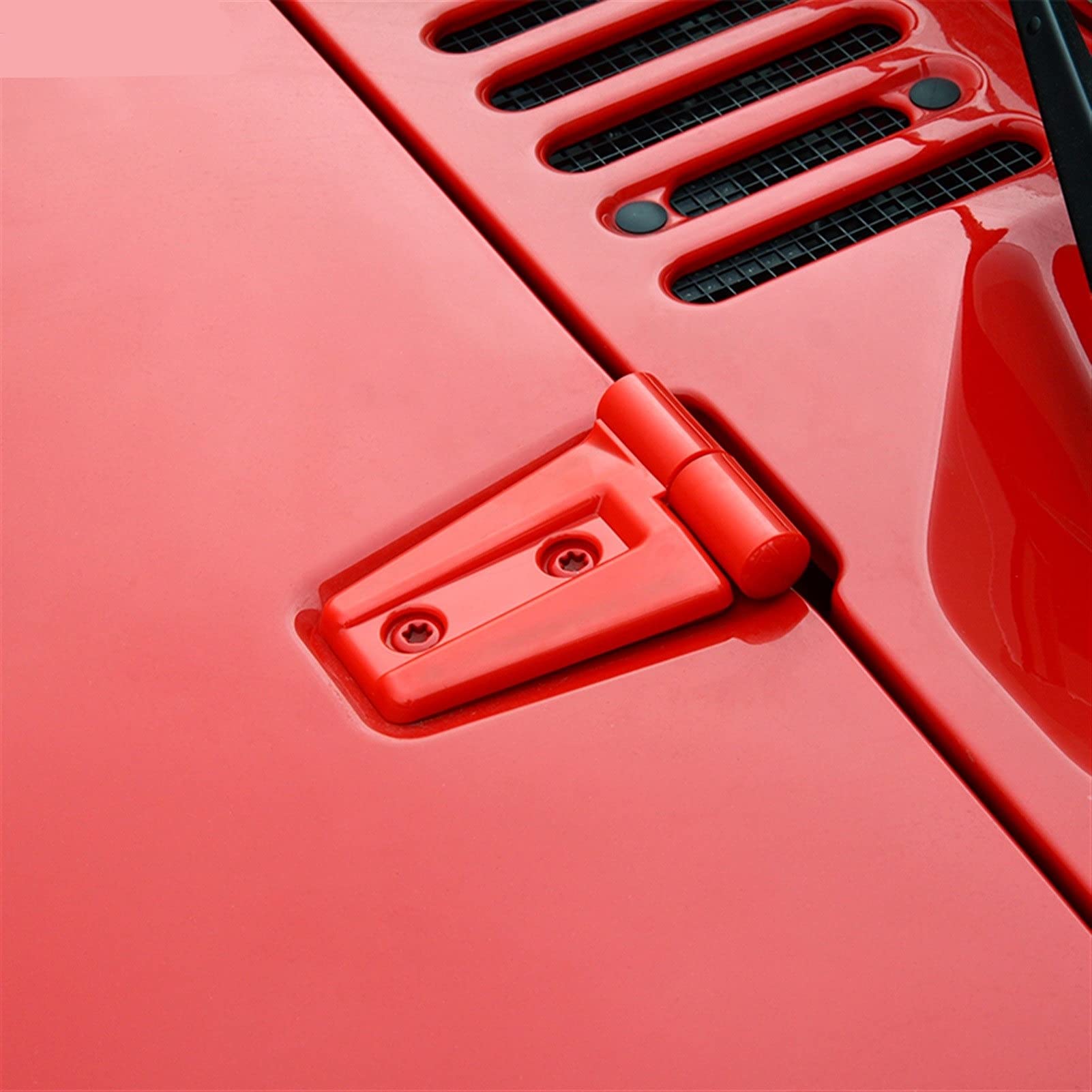 ABS Hood Hinge Cover Decorative Stickers for Jeep Wrangler (2007-2024) - Durable Exterior Car Accessories - Blue - Perfect for Off-Roading & Custom Car Styling