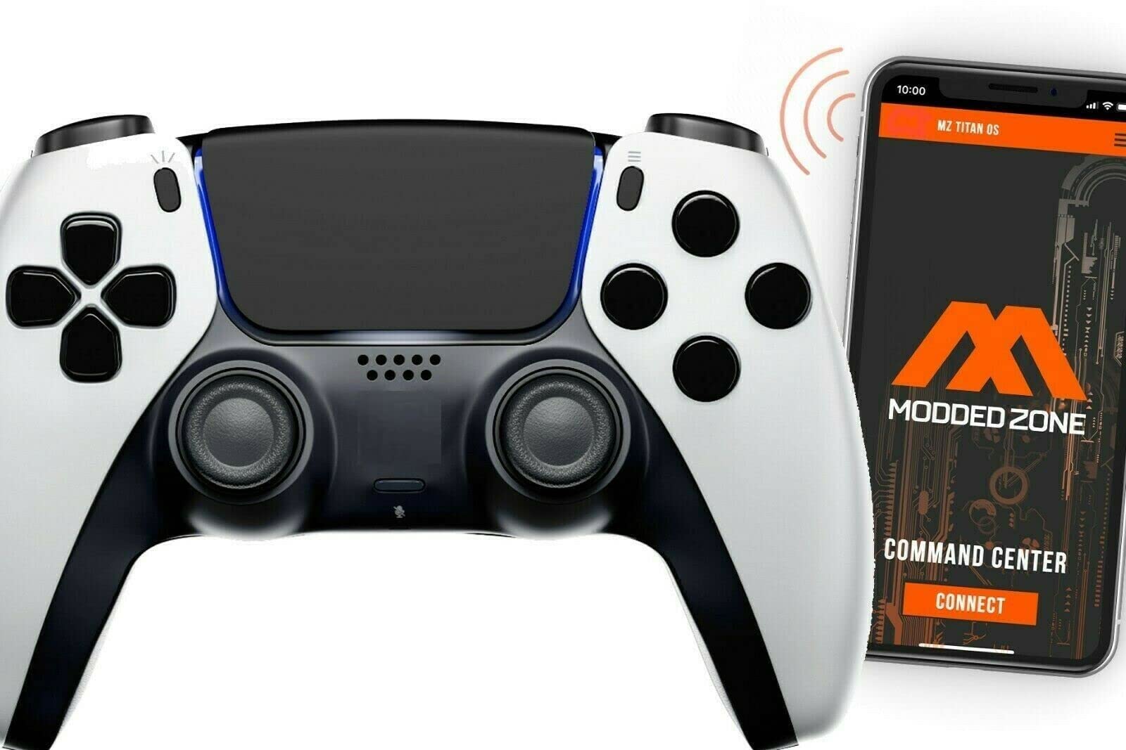 MODDEDZONE Soft White Smart Rapid Fire Custom PRO Modded Controller for PS5 - Enhanced Gaming Performance for FPS, Battle Royale & Competitive Play
