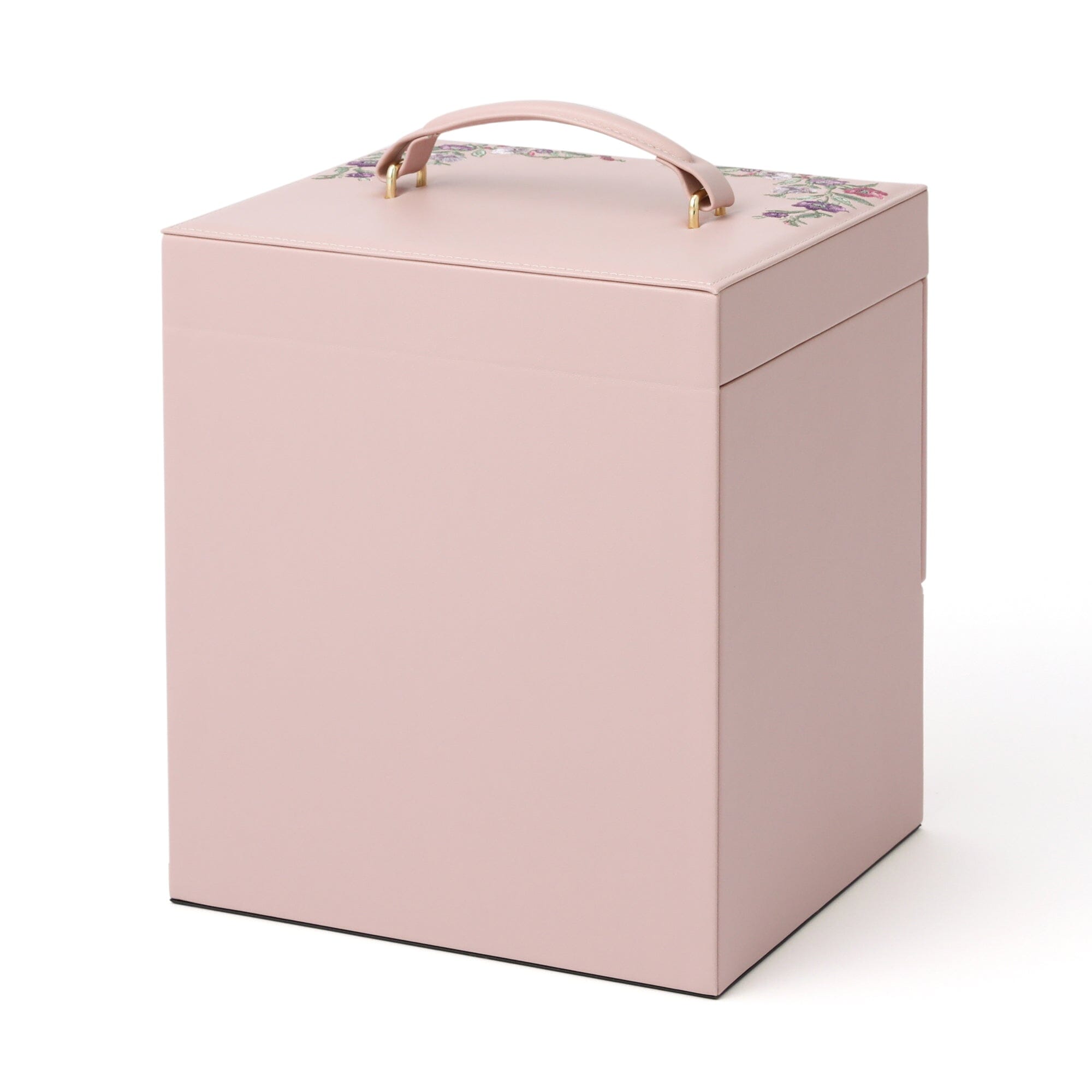 Elegant Pink Embroidery Flower Jewelry Box - Perfect for Gift Giving, Storage & Home Decor