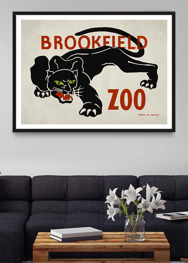 Black Panther Wildlife Poster - Brookfield Zoo Exclusive - Perfect for Home Decor, Office Wall Art & Animal Lover Gifts
