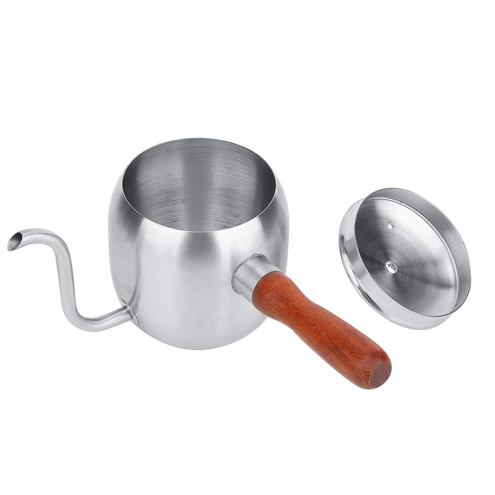 CHICIRIS Stainless Steel Coffee Pot with Fine Nozzle - 500ml Tea Kettle for Pour Over Coffee & Loose Leaf Tea - Drip-Free Spout, Heat-Resistant Handle - Perfect for Home Kitchen, Office & Camping Use