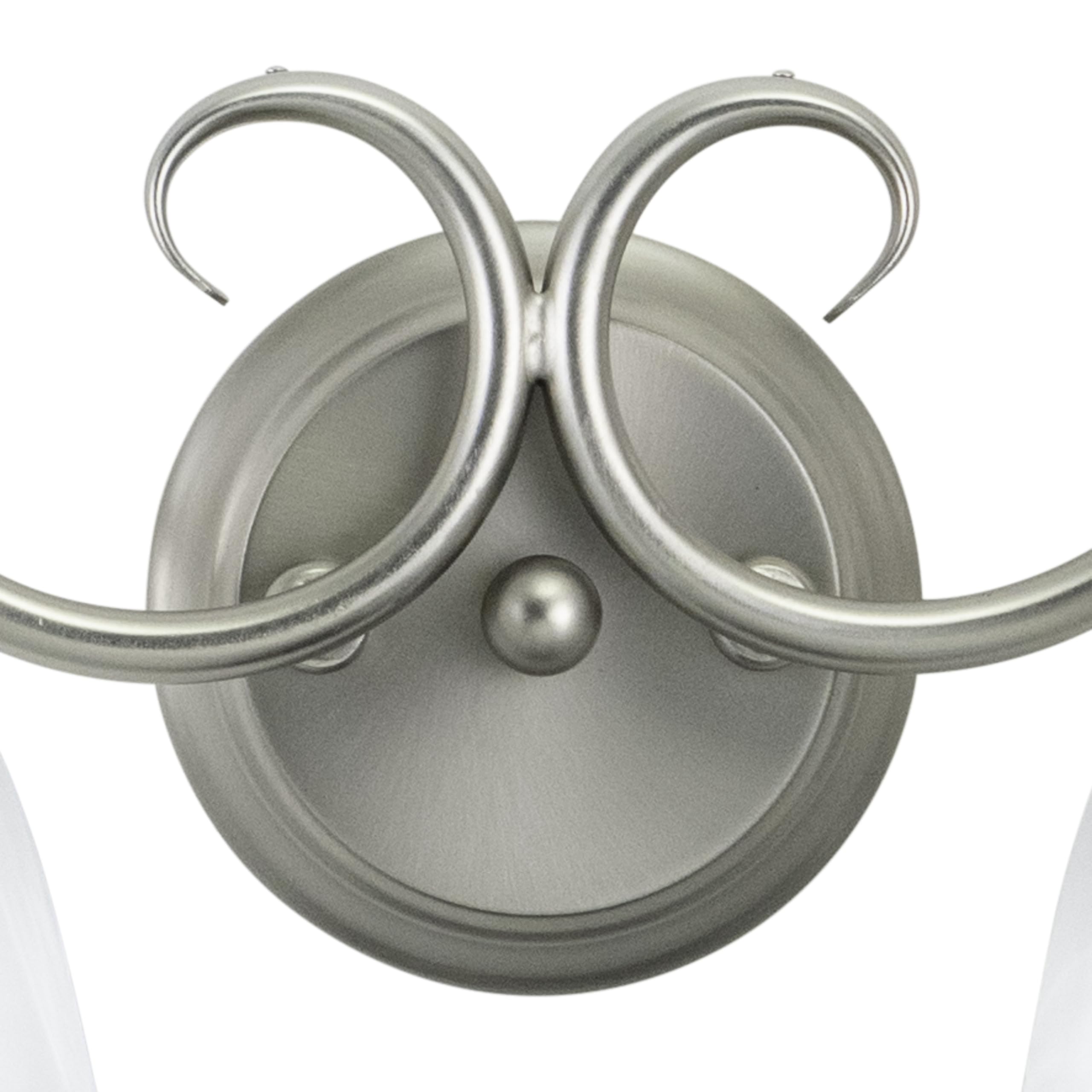 VAXCEL Bella 2-Light Bathroom Vanity Fixture - Brushed Nickel Finish, Transitional Over Mirror Lighting for Bathrooms - Easy to Install - Perfect for Master Bath, Powder Room & Guest Bath Decor