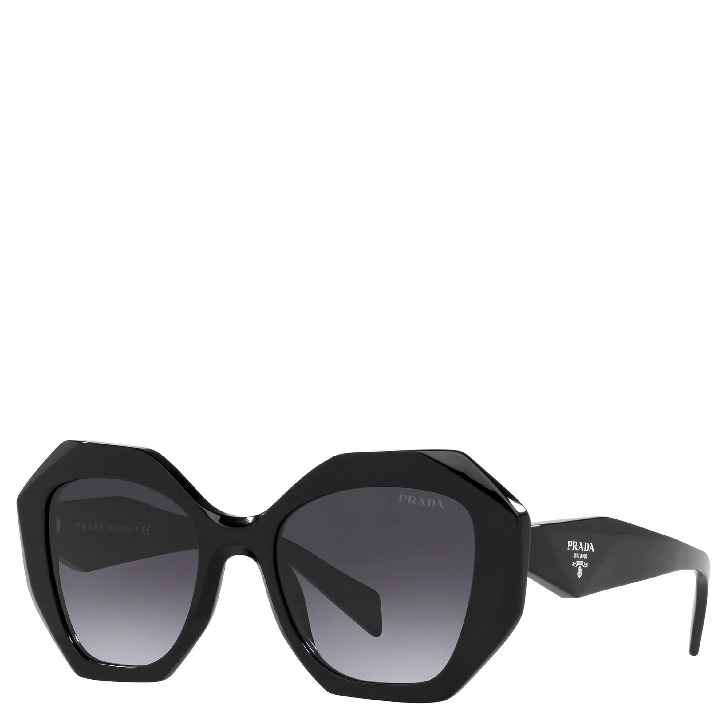 PRADA PR016WS Symbole Oversized Octagonal Sunglasses for Women - Black UV Protection Fashion Sunglasses for Beach, Driving & Outdoor Activities