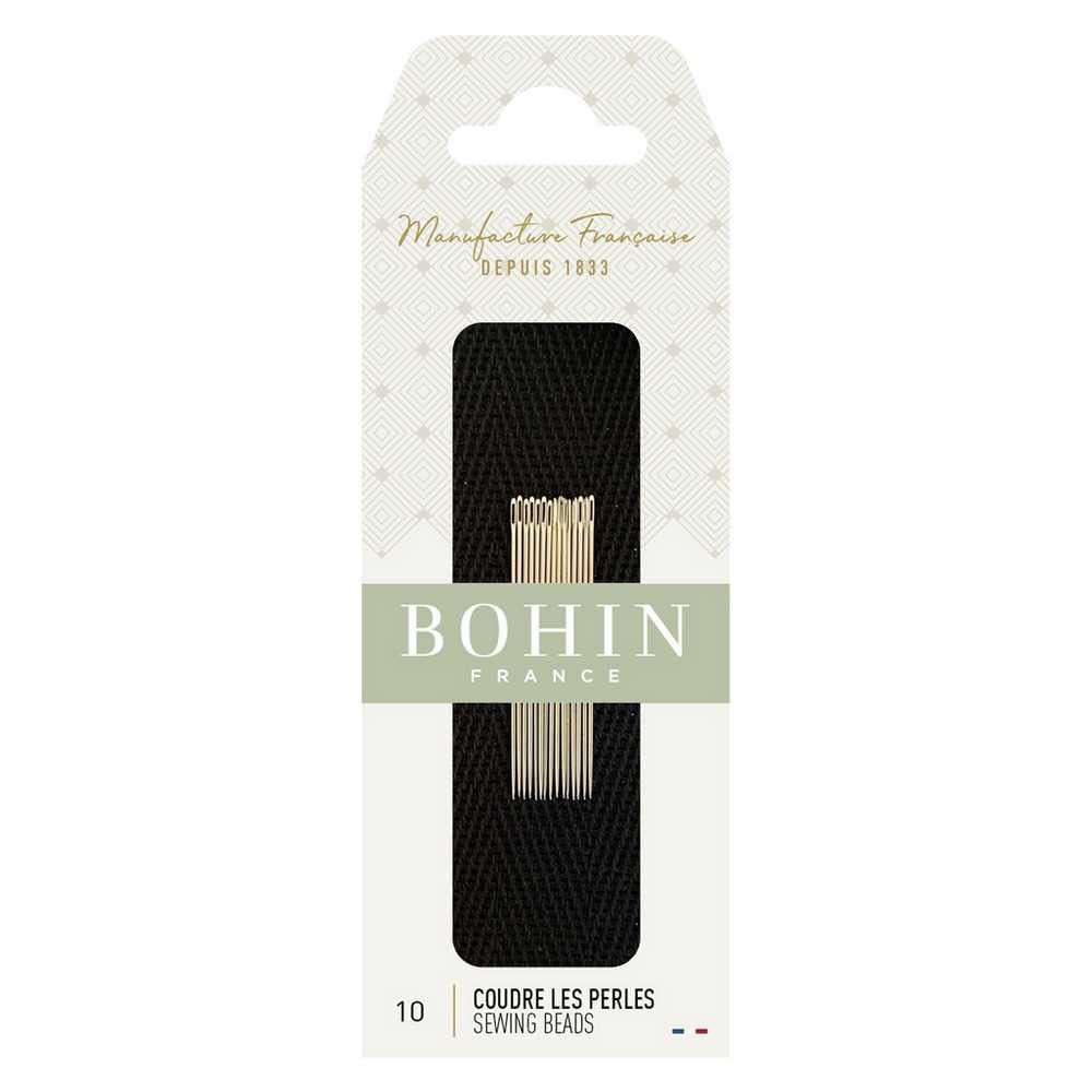 Bohin 01124 Size 10 Hand Beading Needles for Jewelry Making - Premium Stainless Steel Beading Needles for Embroidery, Cross Stitch, and DIY Crafts