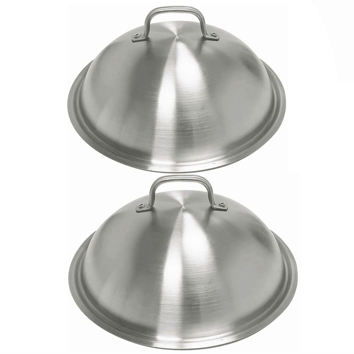 Heavy Duty 12 Inch Round Stainless Steel Griddle Accessories - Basting Cover, Cheese Melting Dome & Steaming Lid for Flat Top Grill - Indoor/Outdoor Cooking - Perfect for Burgers, Pancakes & BBQ (2-Pack)