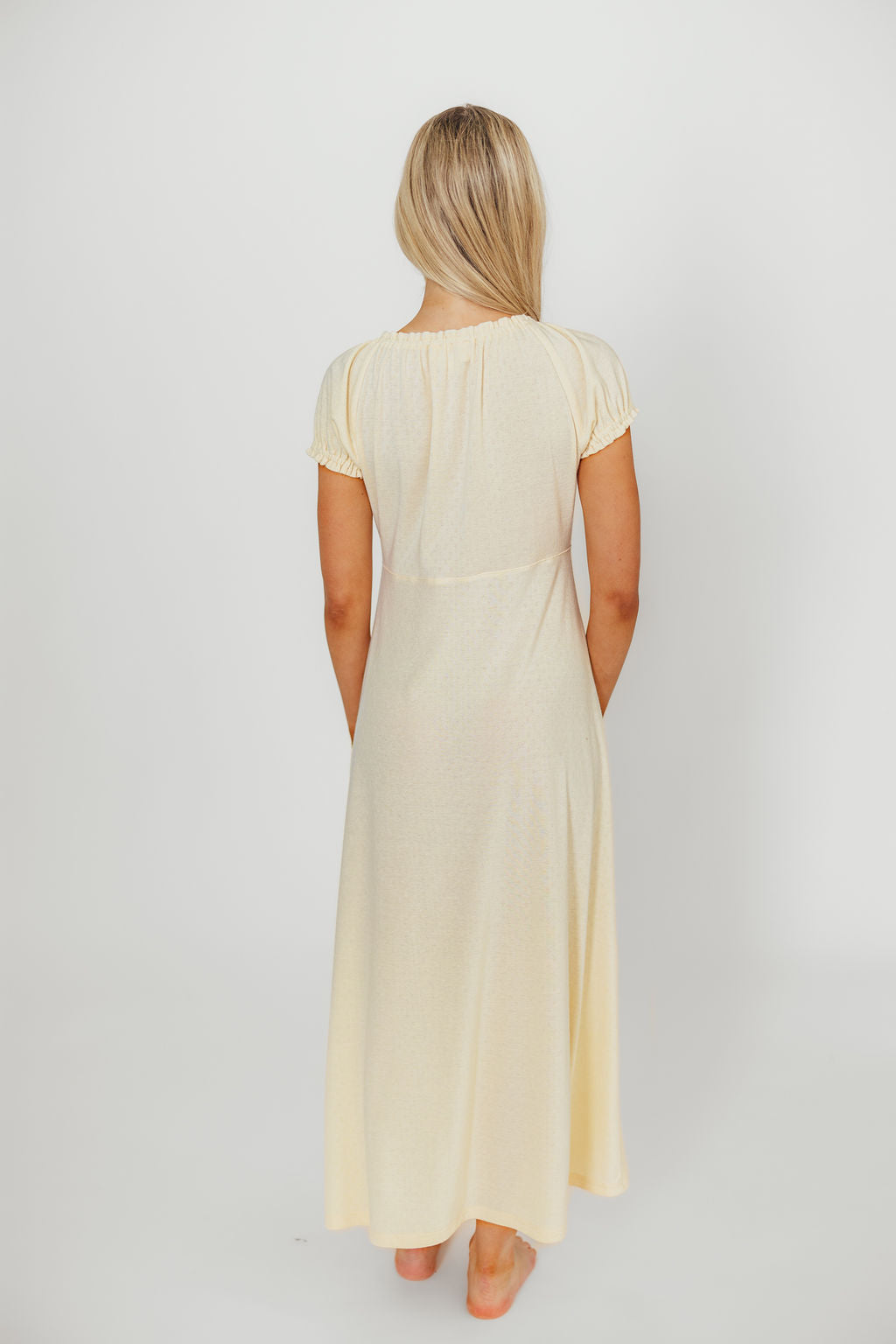 Remi Maxi Dress in Custard - Elegant Flowy Long Dress for Women | Perfect for Summer, Beach, Weddings & Casual Outings