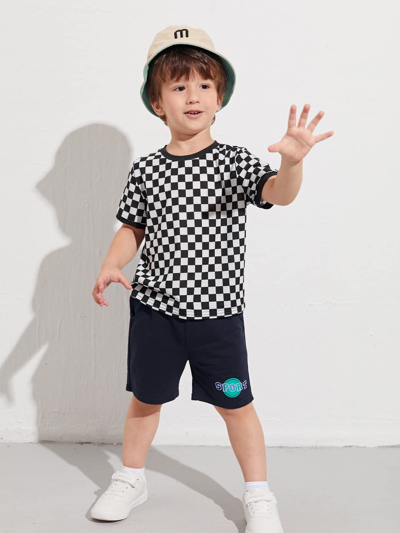 WDIRARA Boys' Plaid Short Sleeve T-Shirt - Soft Cotton Checkered Top for Toddlers (1-5 Years) | Casual Playwear, Preschool Outfits & Family Photos