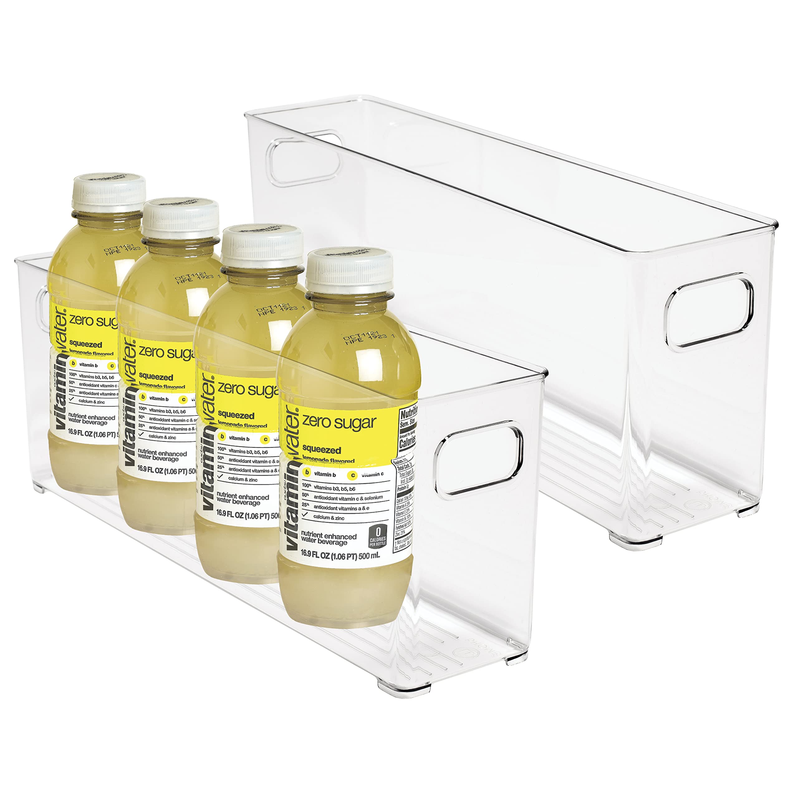 Clear Plastic Storage Bins for Pantry & Kitchen Organization - Stackable Acrylic Containers for Cabinet Shelves, Fridge & Freezer | Perfect for Home, Office & Dorm Storage Solutions