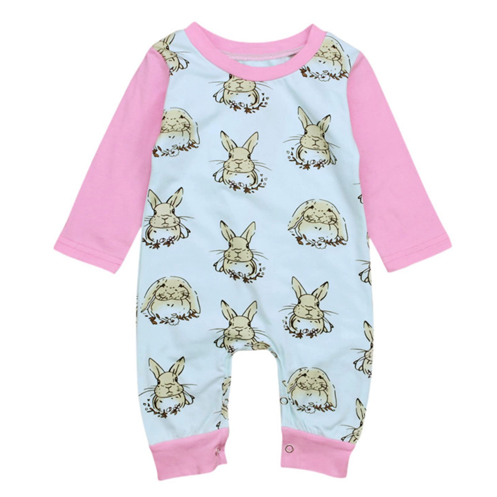 Adorable Bunny Print Romper Jumpsuit for Toddler Girls & Boys - Soft Summer Outfit for Infants 0-24 Months (Green) | Perfect for Playdates, Beach Trips & Photo Shoots