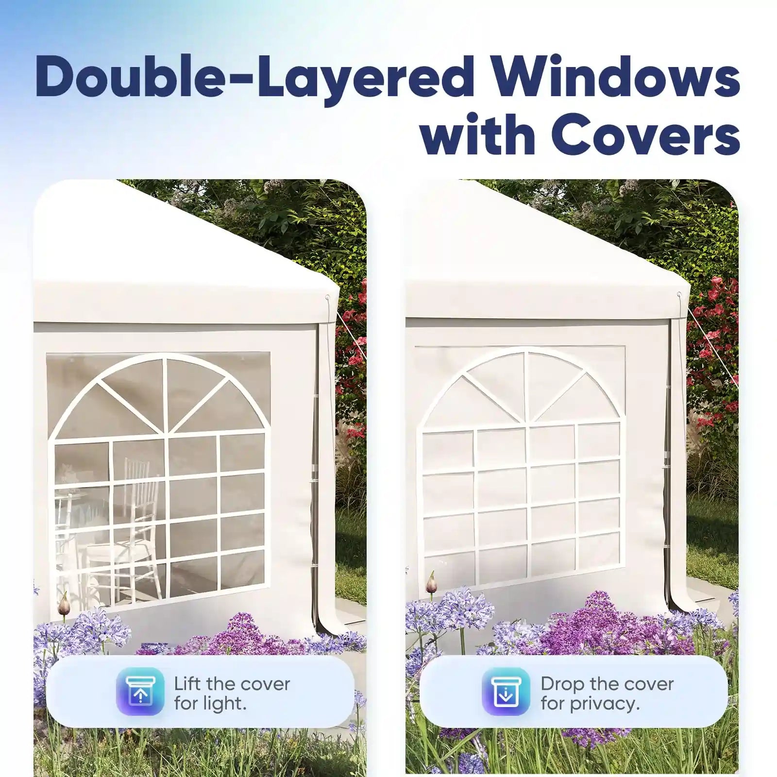 Quictent Fire Resistant White Party Tent - 10x20 FT Waterproof Outdoor Canopy for Weddings, Events & Backyard Gatherings