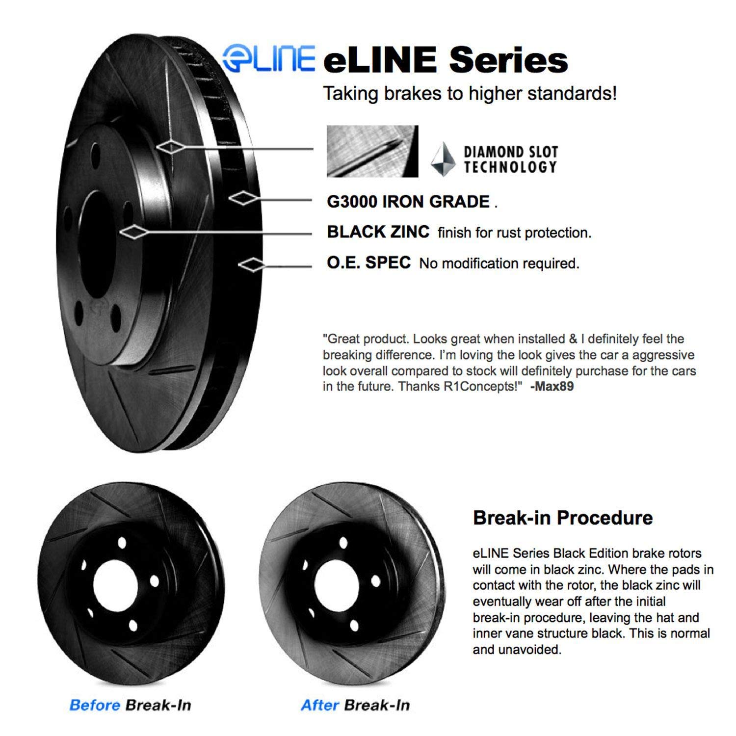 R1 Concepts Complete Front & Rear Brake Kit with Ceramic Pads and Rotors - Compatible with 1988 Nissan Maxima | Smooth Stopping Power for City Driving & Highway Safety