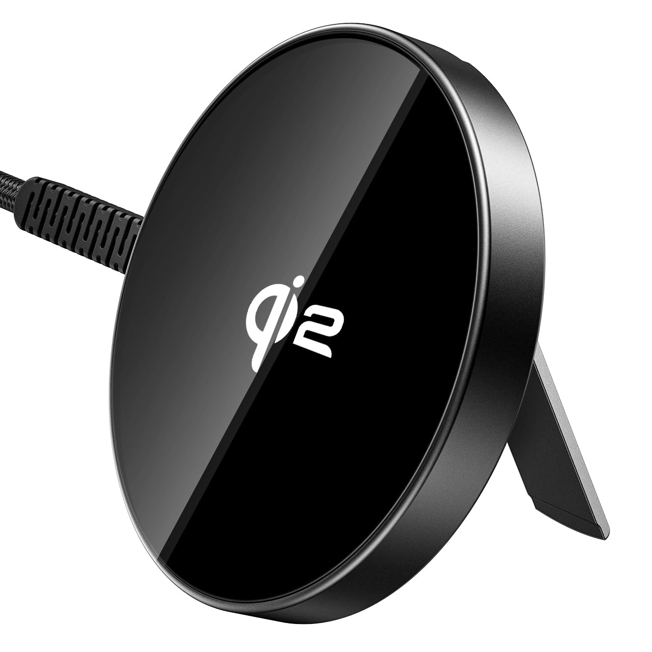 ESR HaloLock Qi2 15W MagSafe Wireless Charging Stand - Fast Magnetic Charger for iPhone 16/15/14/13/12 Series & AirPods 4/Pro - Includes Type-C Cable - Perfect for Home, Office & Nightstand Charging - Black