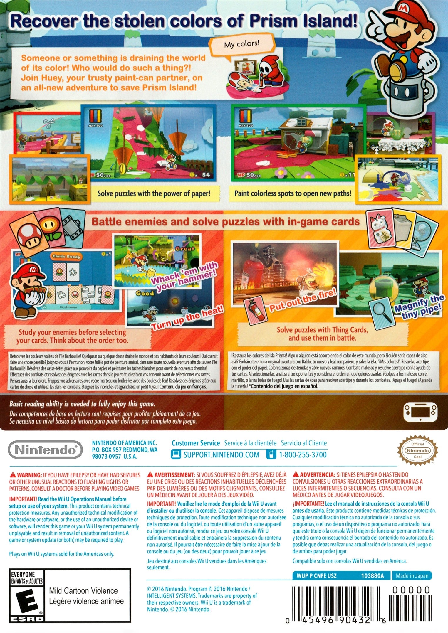 Paper Mario: Color Splash - Nintendo Wii U Adventure Game | Fun Family Entertainment for Game Nights & Parties