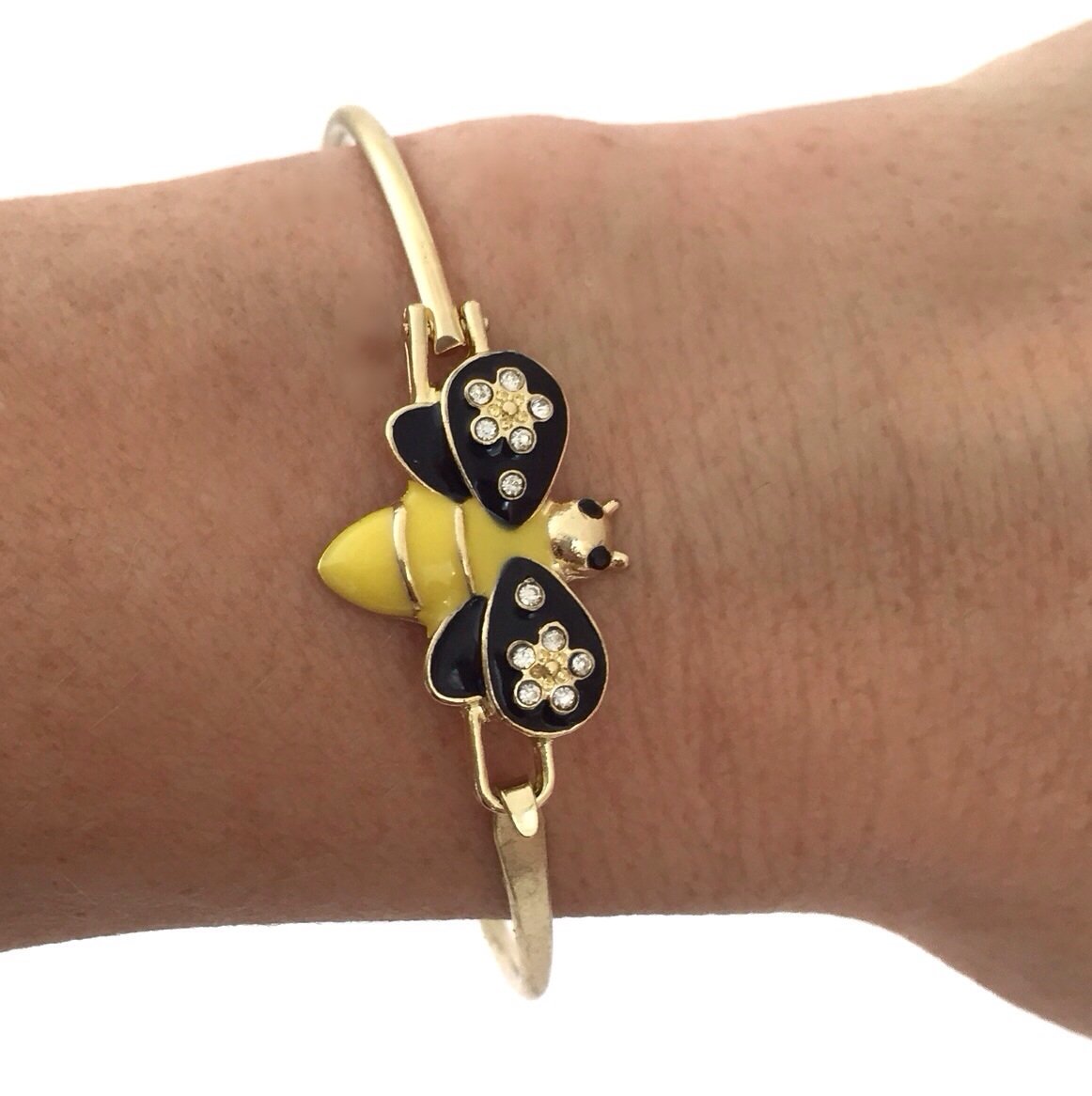 Charming Enamel Multi-Color Dainty Hook Bangle Bracelet for Women - Elegant Jewelry Gift for Birthday, Party & Everyday Wear