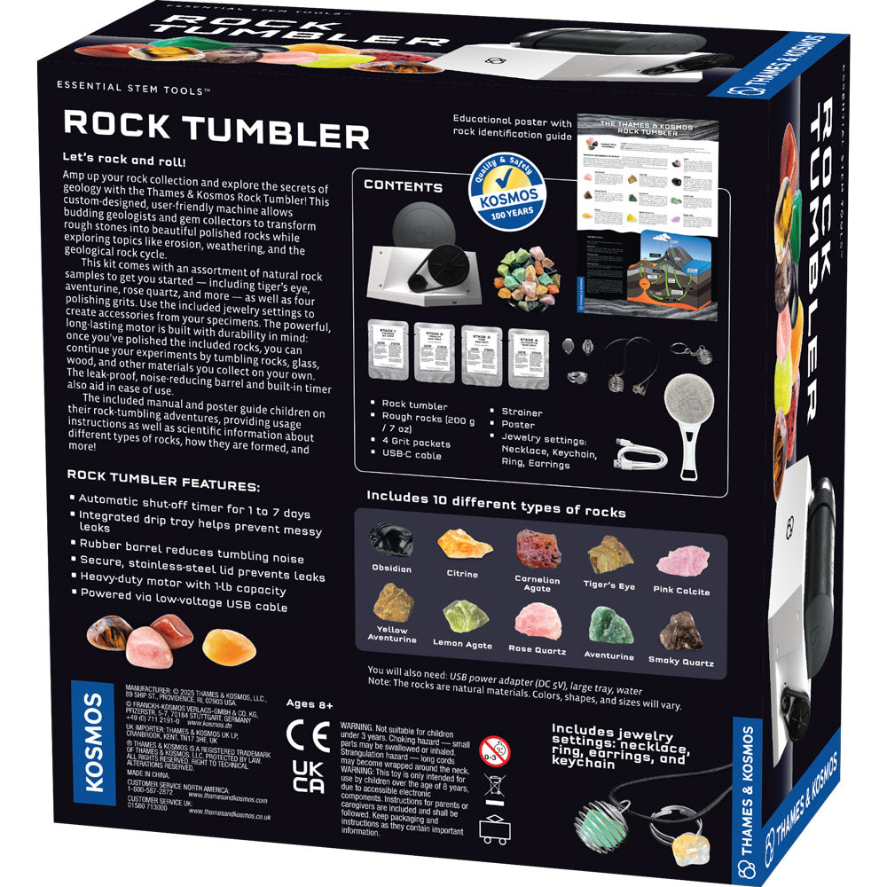 The Thames & Kosmos Rock Tumbler Kit for Kids - Gemstone Polishing Science Experiment & Geology Learning Toy (Coming in 2025) - Perfect for STEM Education, Birthday Gifts & Home Science Projects
