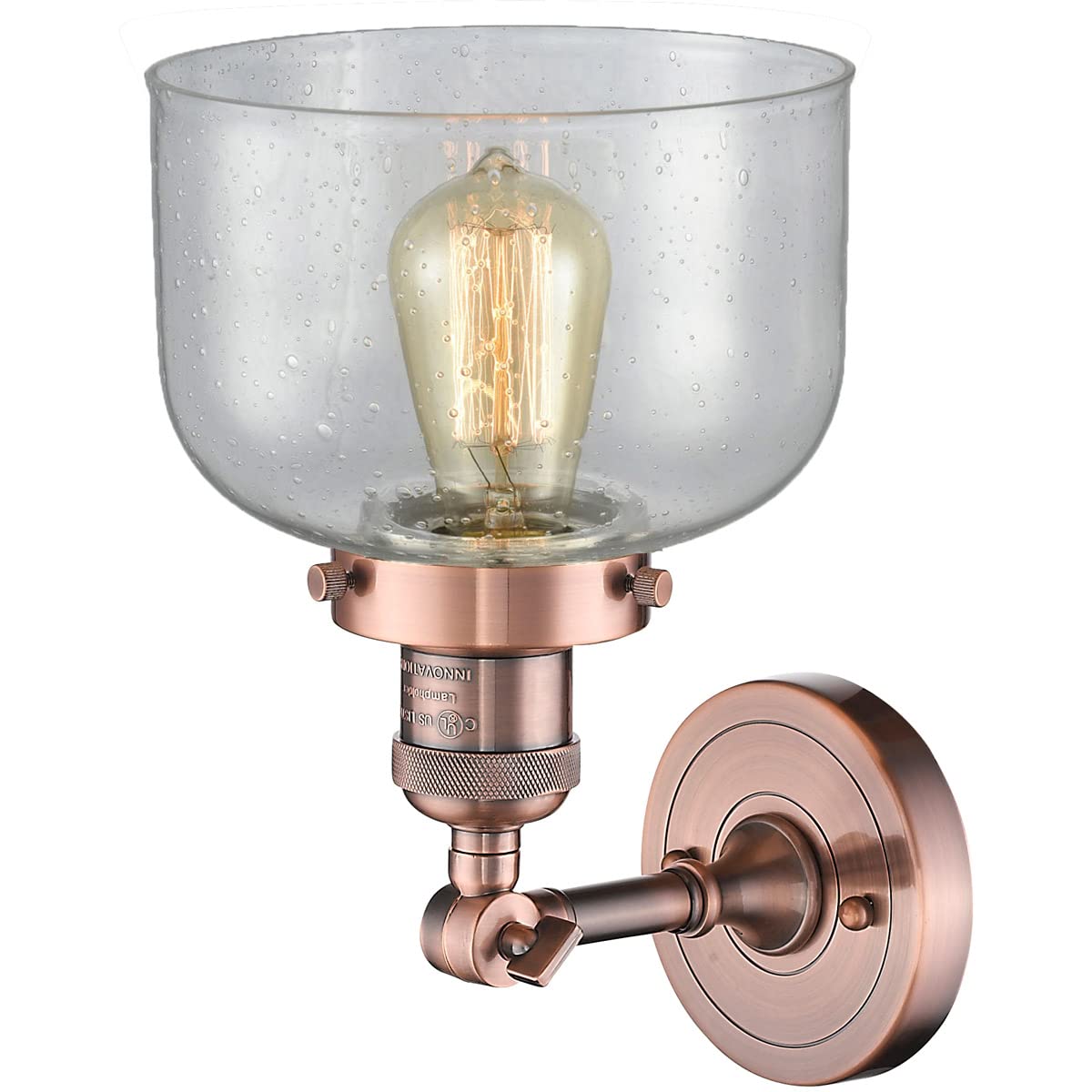 Innovations INNO203-AC-G74-LED Modern Copper LED Wall Sconce Light Fixture - Energy Efficient Indoor/Outdoor Lighting for Bedroom, Hallway, Patio & Porch