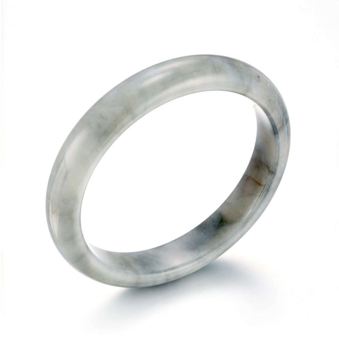 59mm Gray Platinum Jadeite Bangle - Elegant & Durable Jade Bracelet for Women, Perfect for Weddings, Parties & Special Occasions