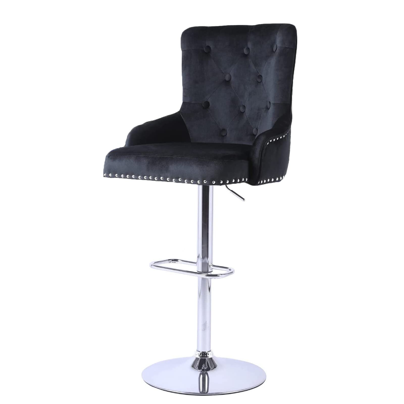 Beaugreen Swivel Barstools - Adjustable Velvet Bar Chairs for Kitchen Island, Dining Room & Counter Height (24