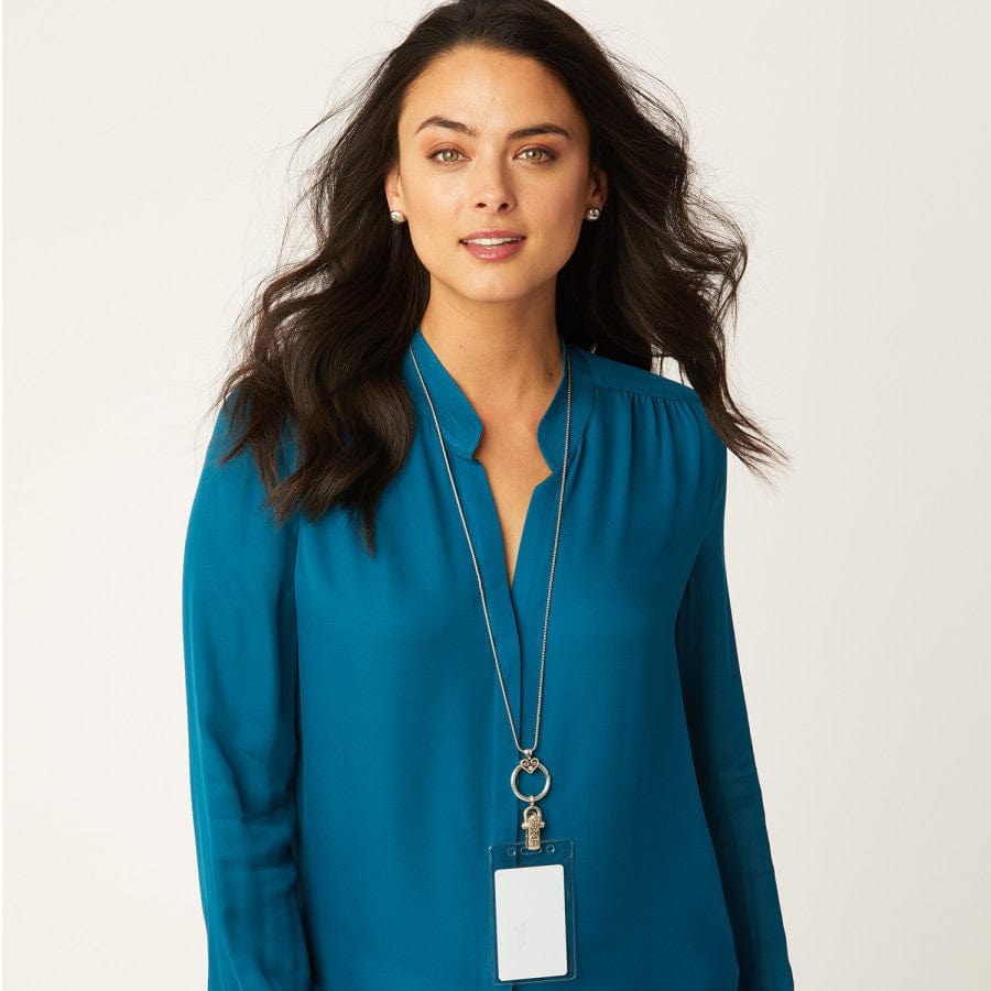 Alcazar Charm Badge Clip Necklace - Stylish & Adjustable ID Holder for Work, Nursing, School & Events | Perfect for Nurses, Teachers & Professionals