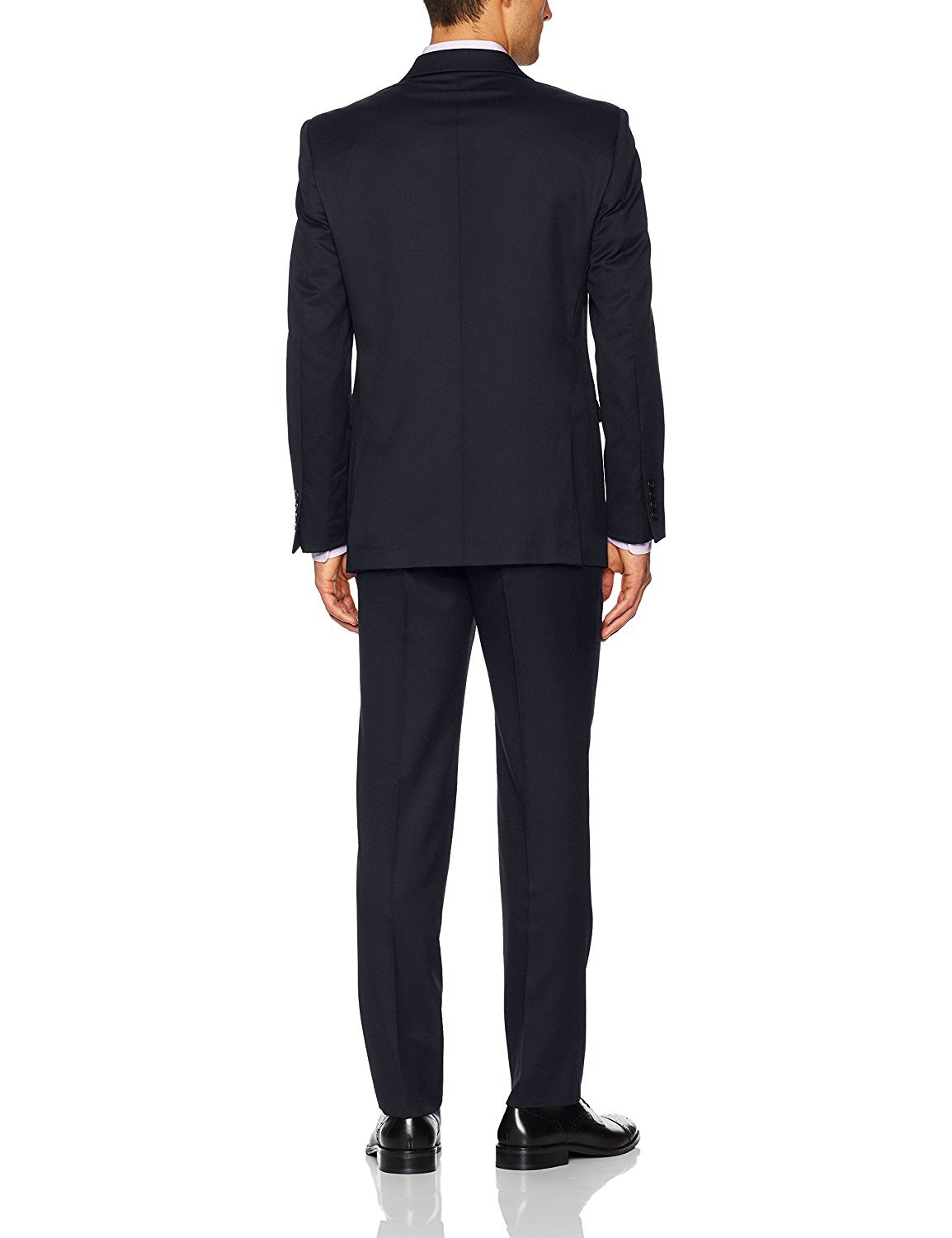 Adam Baker Men's Slim Fit 2-Piece Single Breasted Wool Suit - Professional Business & Wedding Attire - Classic Solid Colors for Office, Interviews & Formal Events