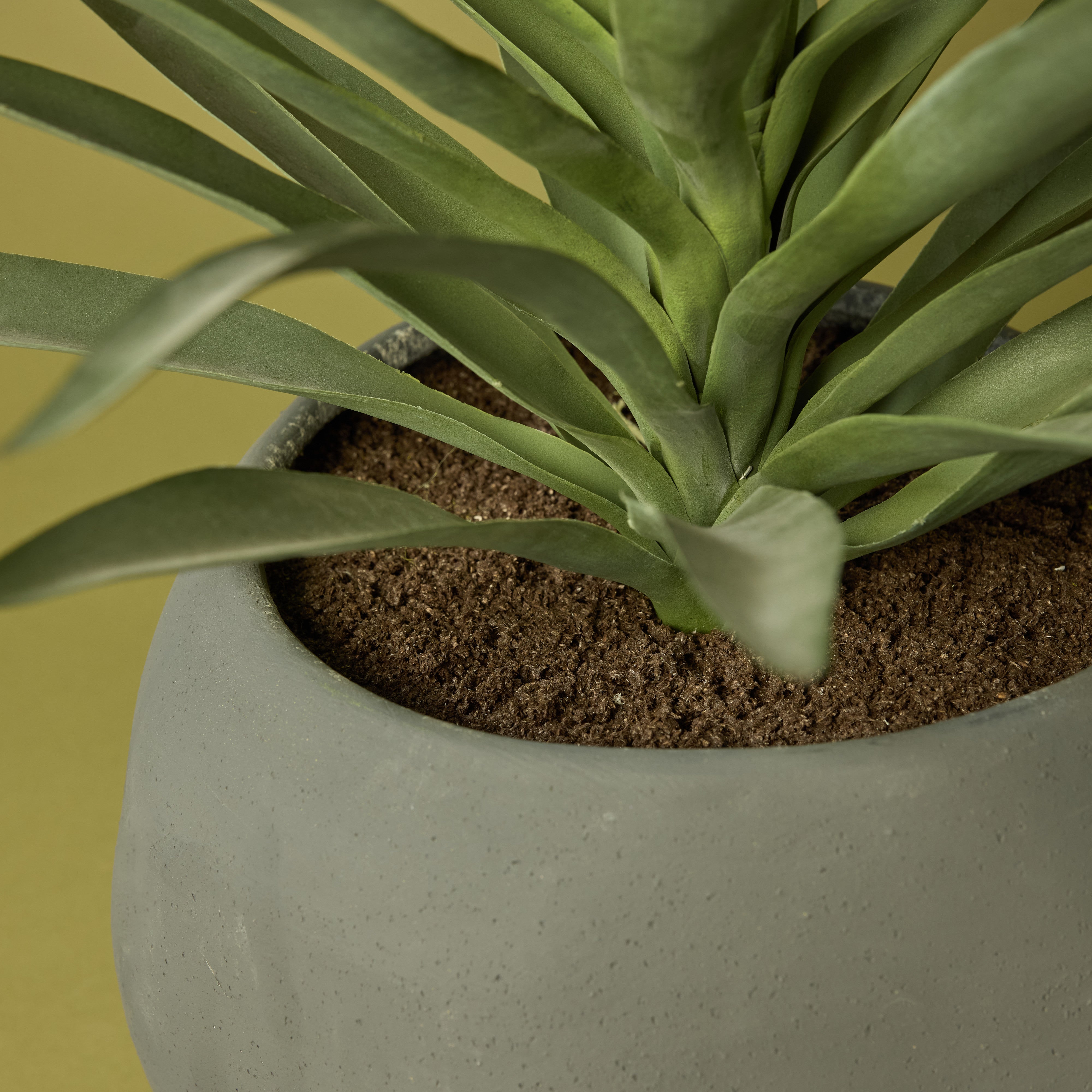 Artificial Yucca Plant in Grey Lyon Planter - 78cm Tall Indoor Fake Tree for Home Office Decor, Living Room, and Modern Interior Design