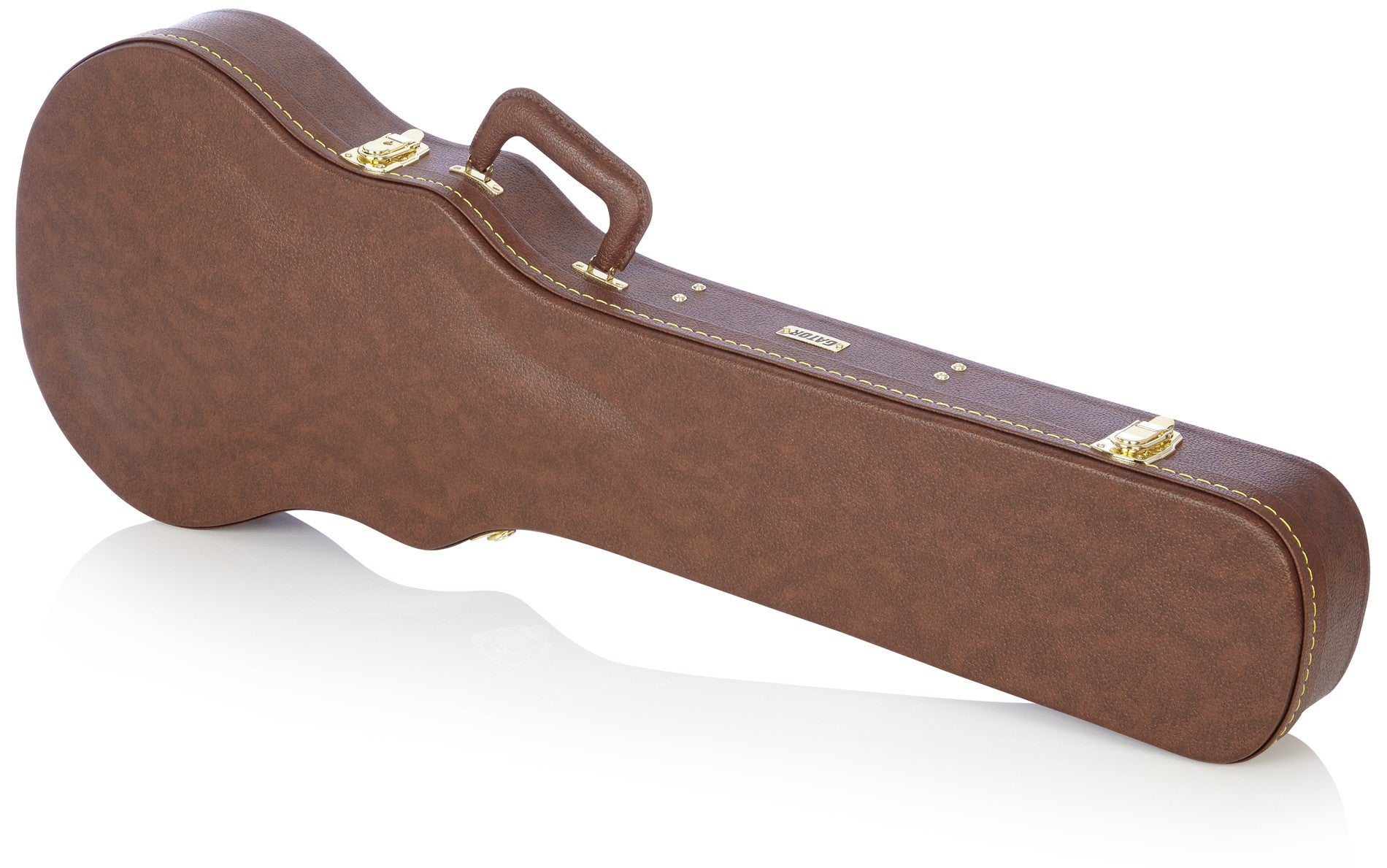 Gibson Les Paul Deluxe Wood Guitar Case by Gator - Vintage Brown Exterior | Heavy Duty Protection for Electric Guitars | Perfect for Touring Musicians & Studio Use