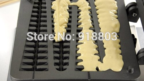 2 in 1 Commercial Non-Stick Electric Waffle Stick Maker Machine - 220V Digital Baker with Stainless Steel Stand for Candy, Ice Cream & Dessert Shops, Cafes & Home Baking