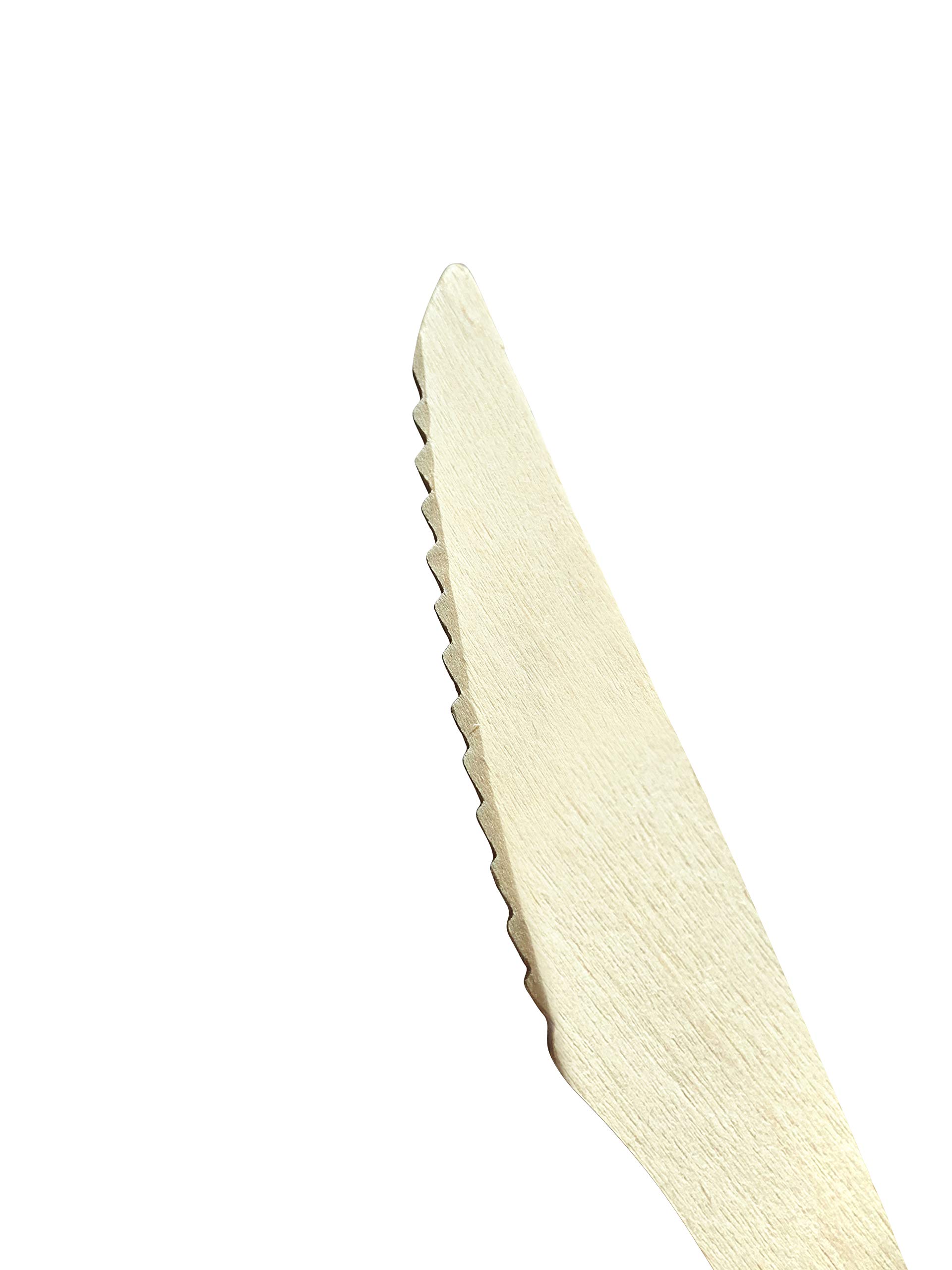 **KingSeal 4,000 Count FSC Certified Disposable Wooden Knives - Biodegradable & Eco-Friendly Cutlery Set (6 Inch) - Bulk Pack (40 Packs x 100 Knives) for Parties, Picnics, Catering & Restaurants**