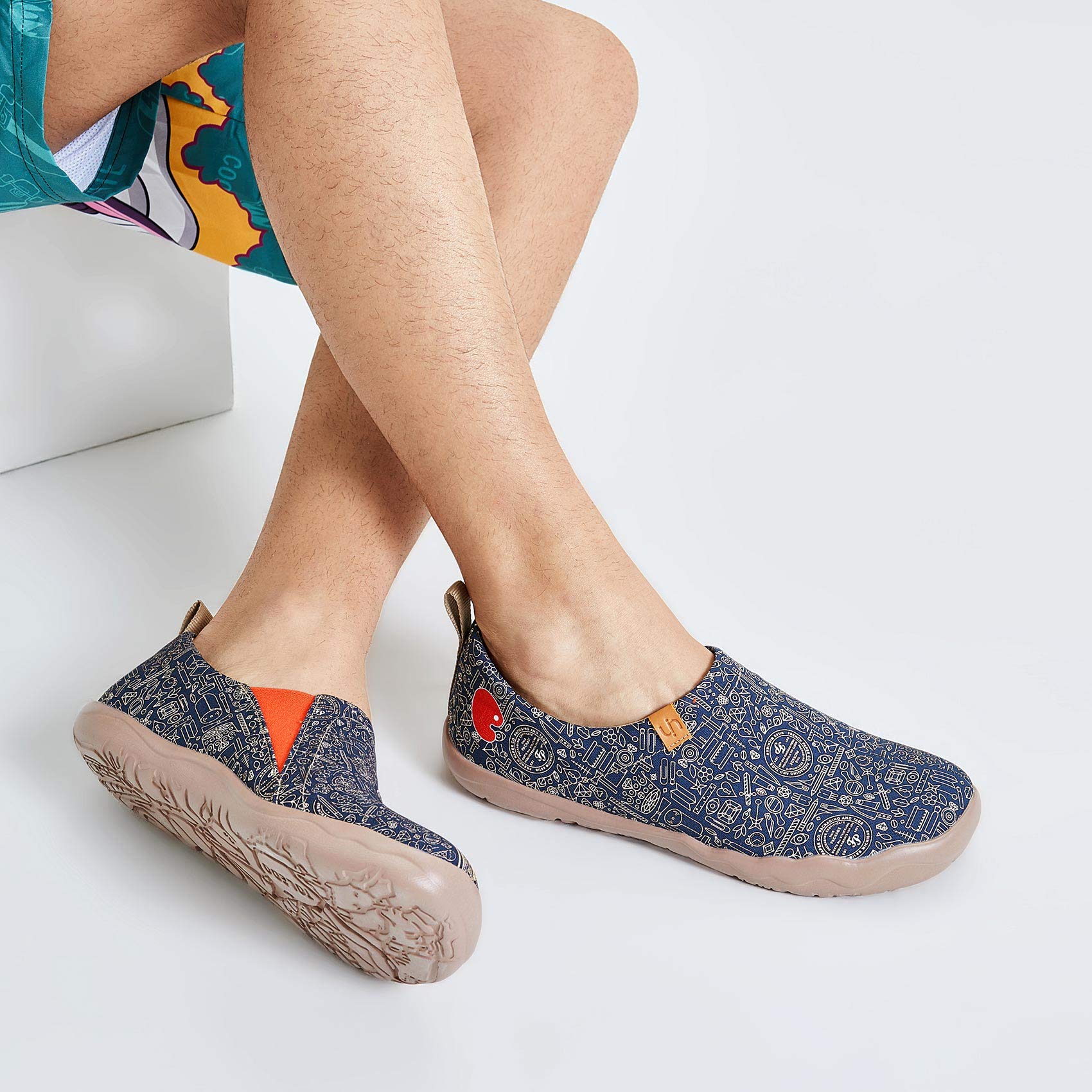 UIN Men's Slip-On Loafers - Lightweight Art Design Travel Shoes for Casual Wear | Stylish & Comfortable Sneakers for Walking, Travel & Everyday Use