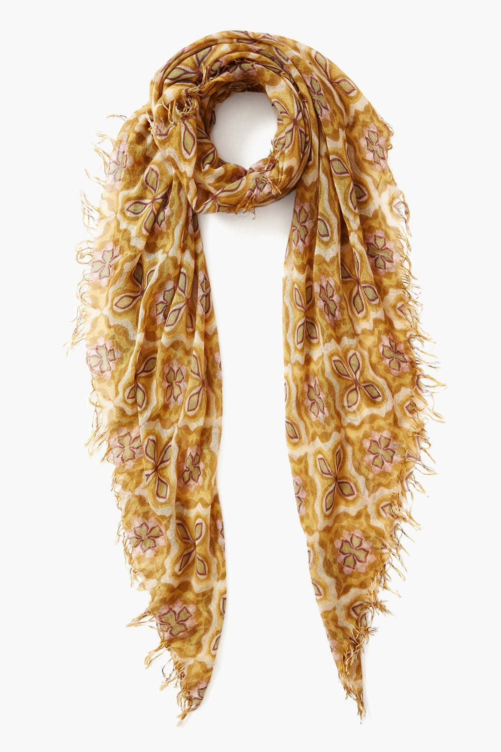 Luxury Cashmere Silk Blend Scarf - Soft Mineral Yellow Crux Design - Perfect for Winter Fashion & Gift Giving