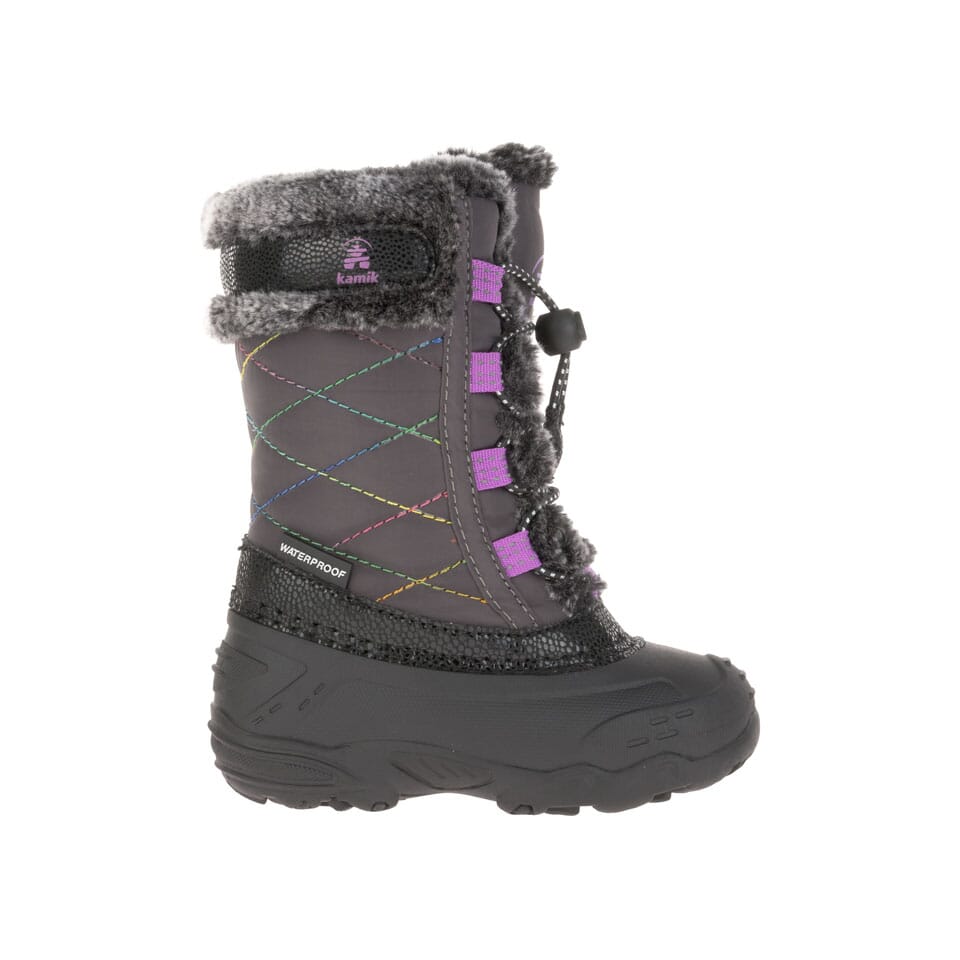 Kamik Charcoal/Orchid Star 2 Toddler Boots - Waterproof Winter Snow Boots for Boys & Girls - Perfect for Outdoor Play, Snowy Days & Cold Weather Adventures