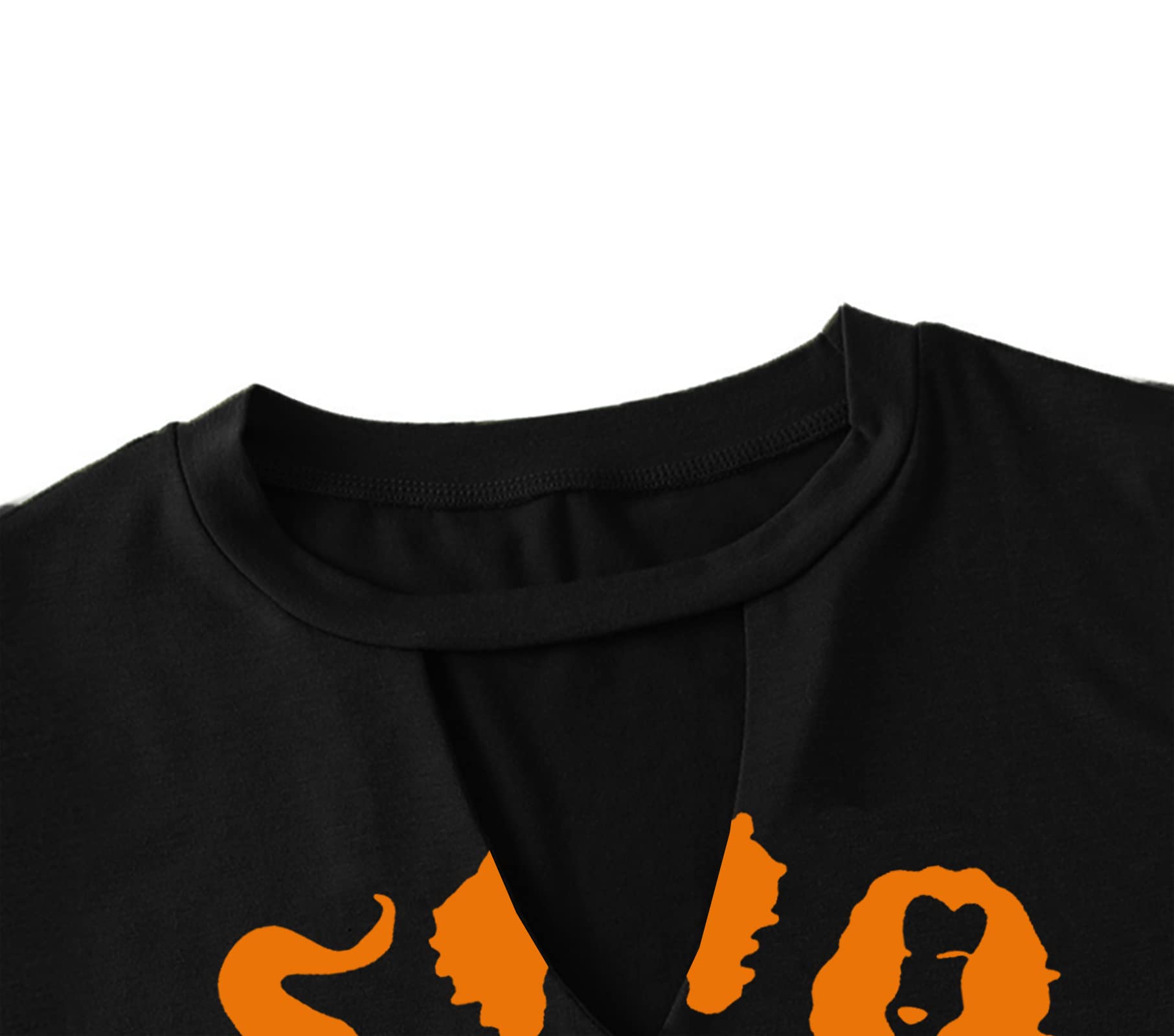 MAIHUN Halloween T-Shirt for Women - Hocus Pocus Inspired Sanderson Sisters Horror Movie Tee - Scary Squad Graphic Top for Halloween Parties & Horror Movie Nights