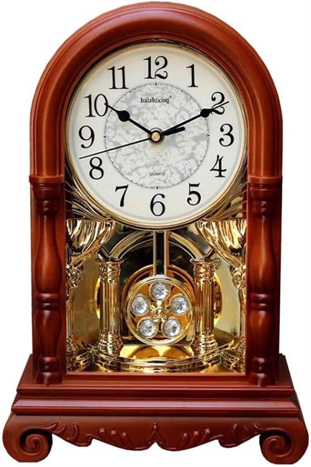 Vintage Retro Pendulum Desk Clock - Silent Non-Ticking Mantel Clock for Office, Living Room & Bedroom Decor | Perfect Gift for Home & Workspace