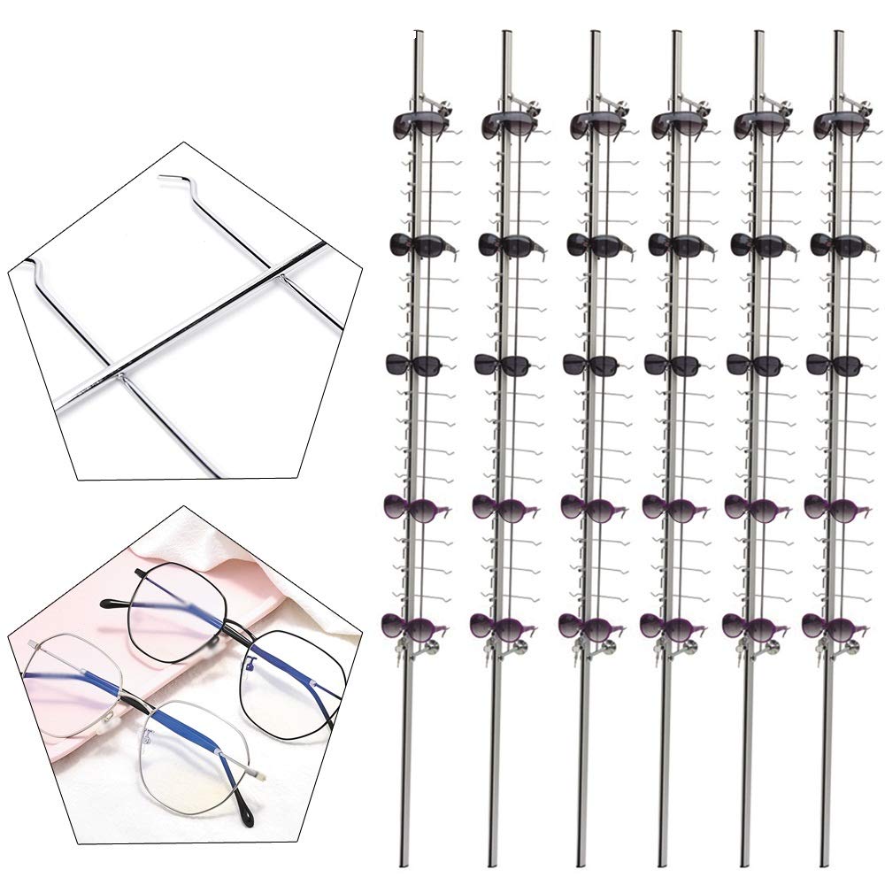 10Pcs Lockable Aluminum Sunglasses Display Stand - Eyeglass Storage Organizer Rack Holds 18 Frames - Perfect for Retail Stores, Boutiques & Optical Shops